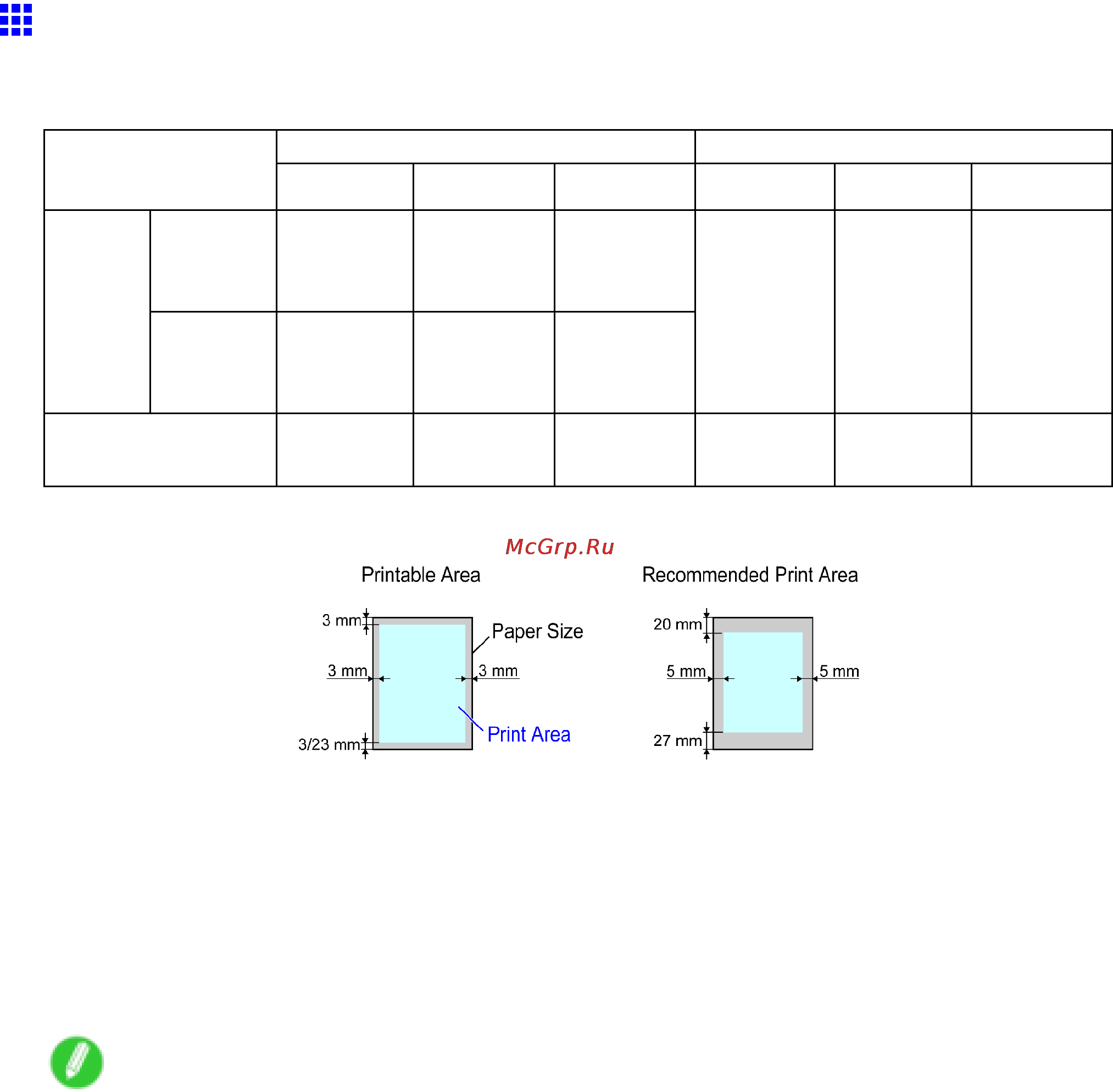Canon imageprograf ipf605 [95/578] Print area