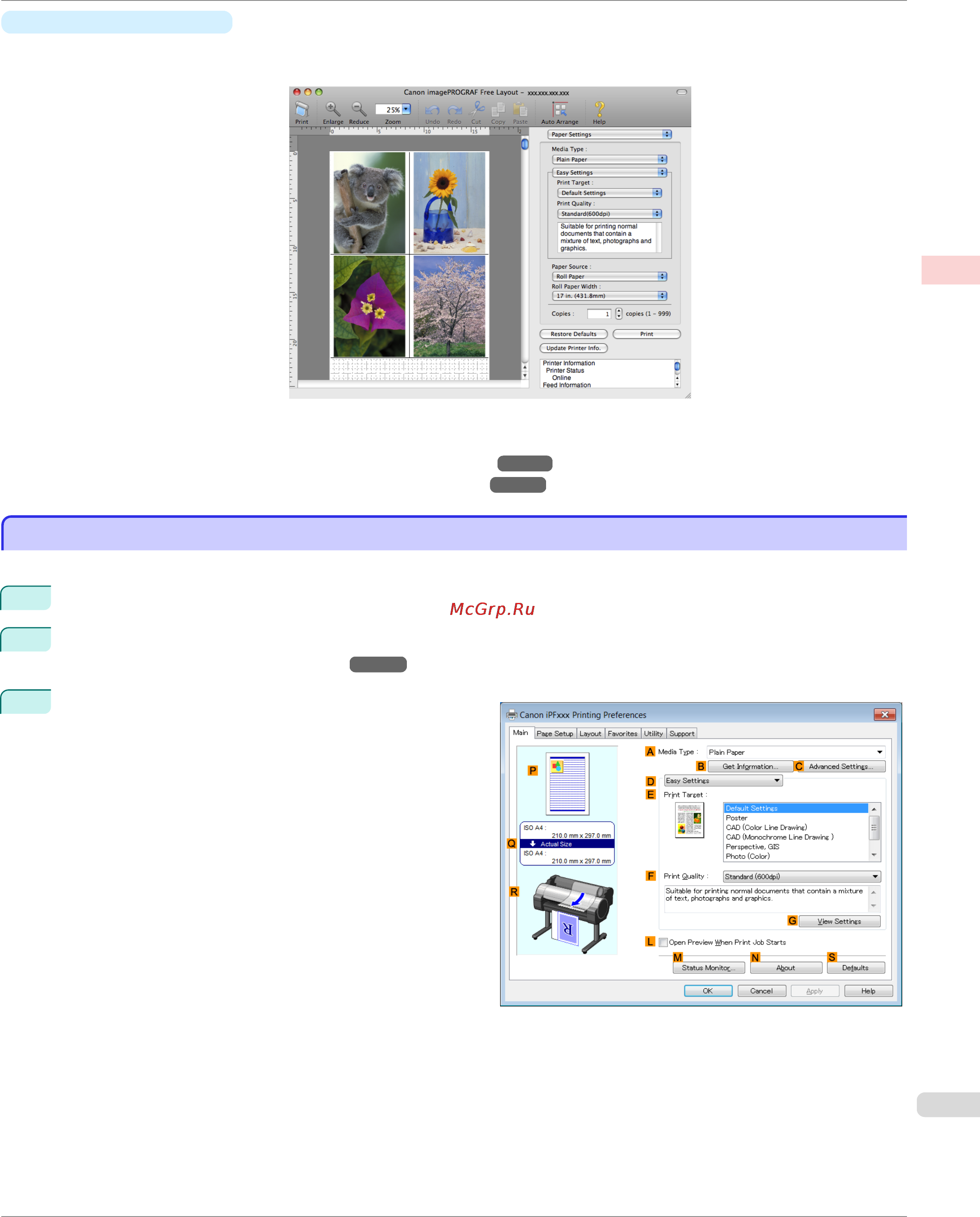 Canon imageprograf ipf785 [111/700] Printing multiple originals next to each other windows