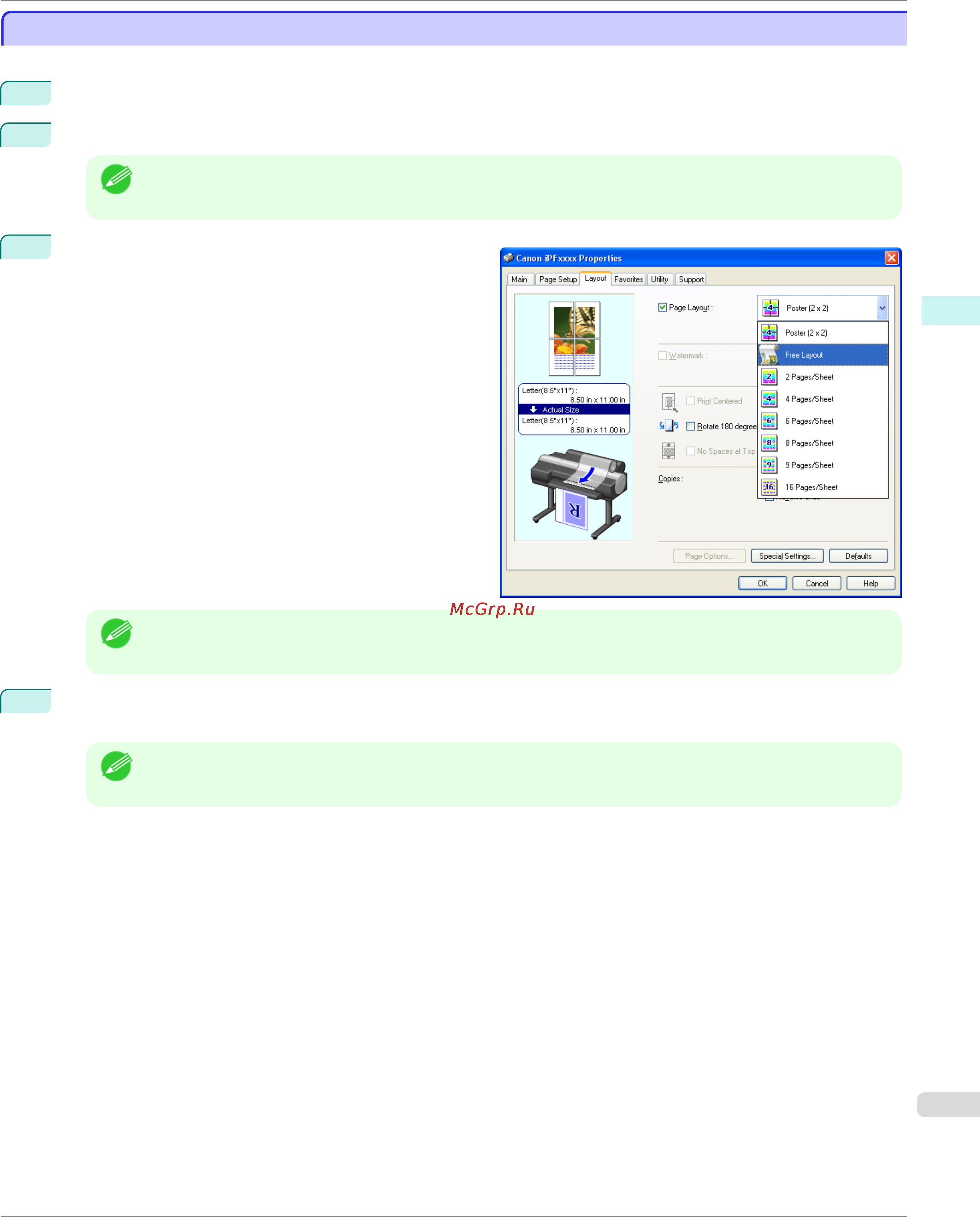 Canon imageprograf ipf785 [203/700] Starting free layout