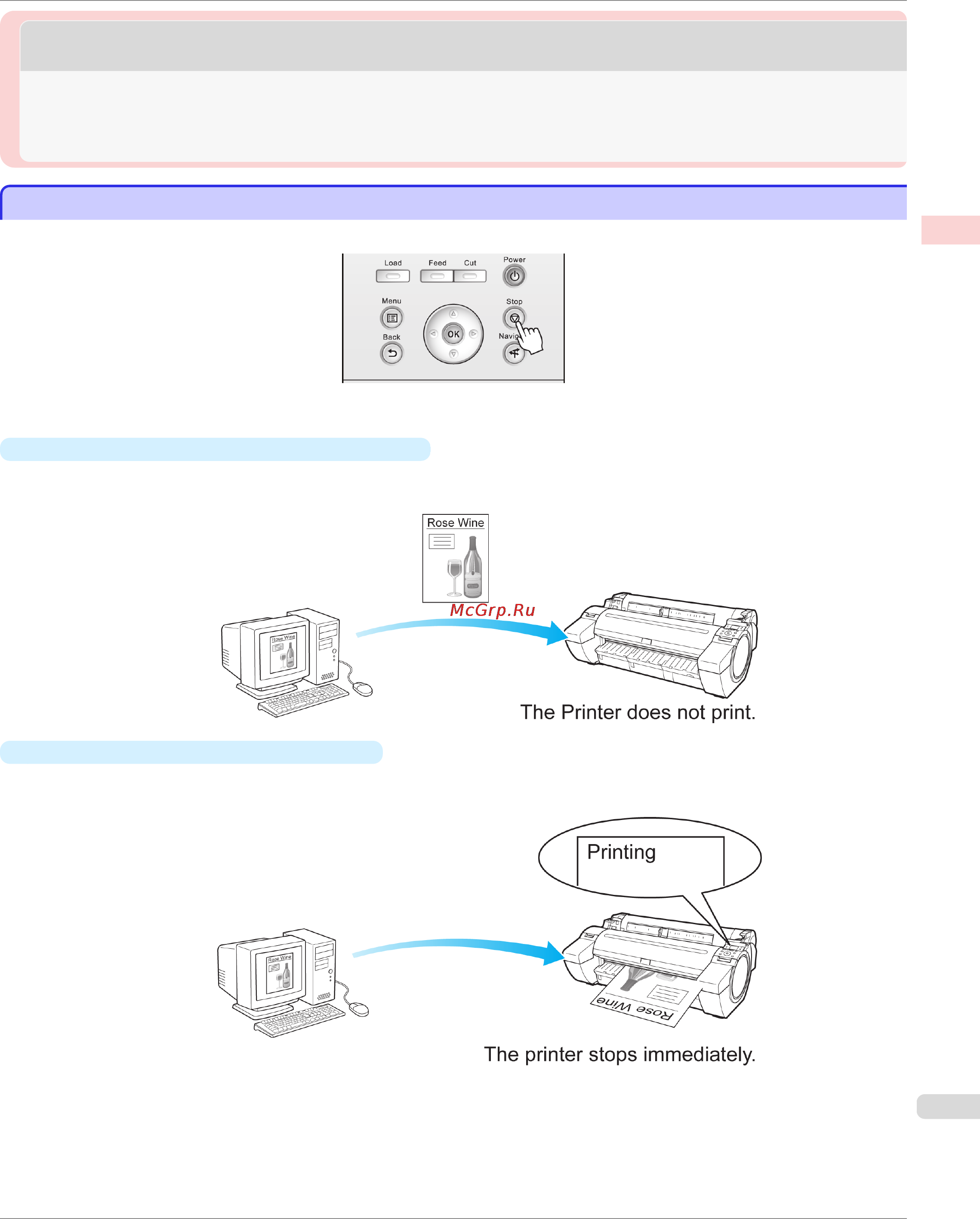 Canon imageprograf ipf785 [25/700] Canceling print jobs