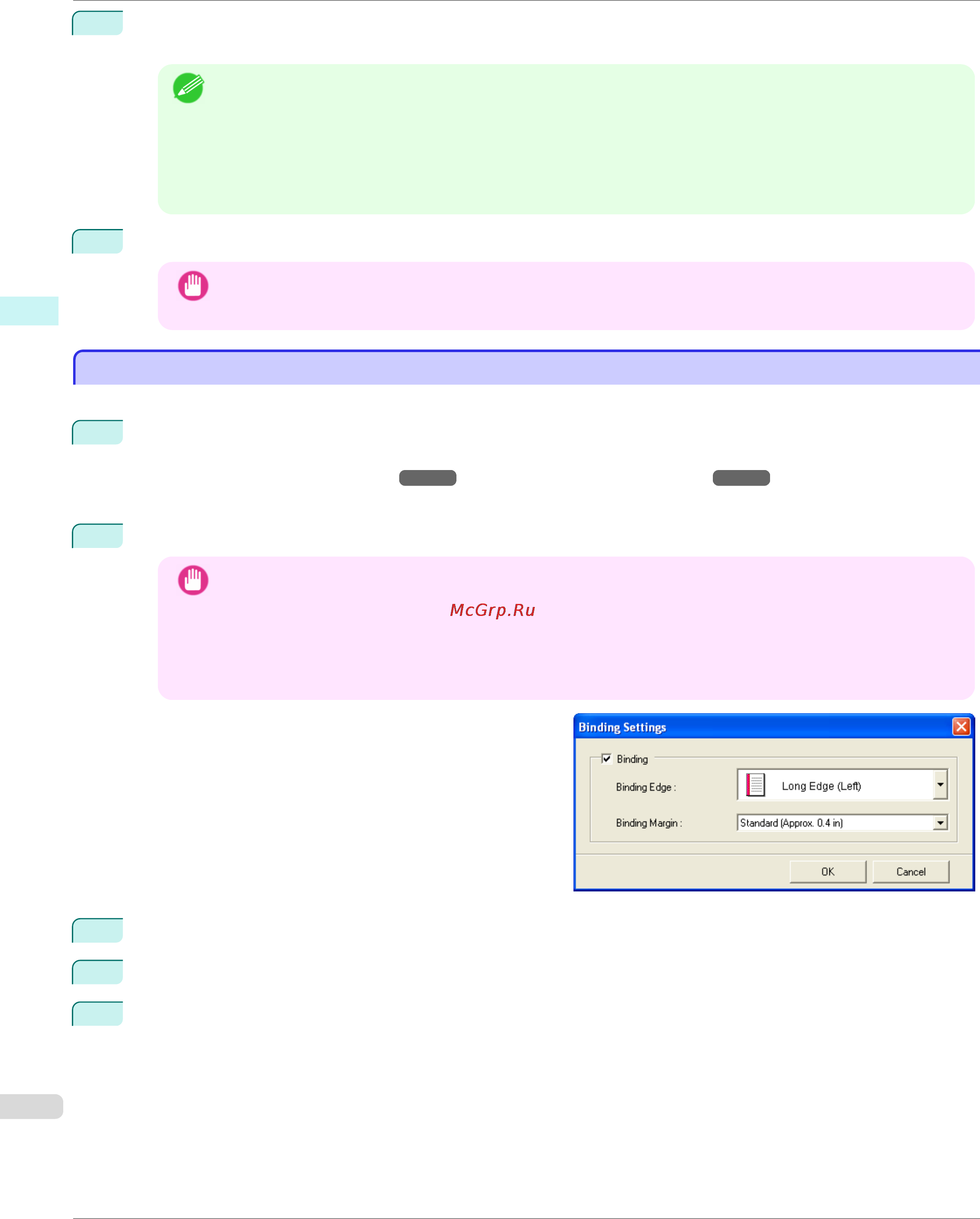 Canon imageprograf ipf785 [274/700] Configuring binding excel