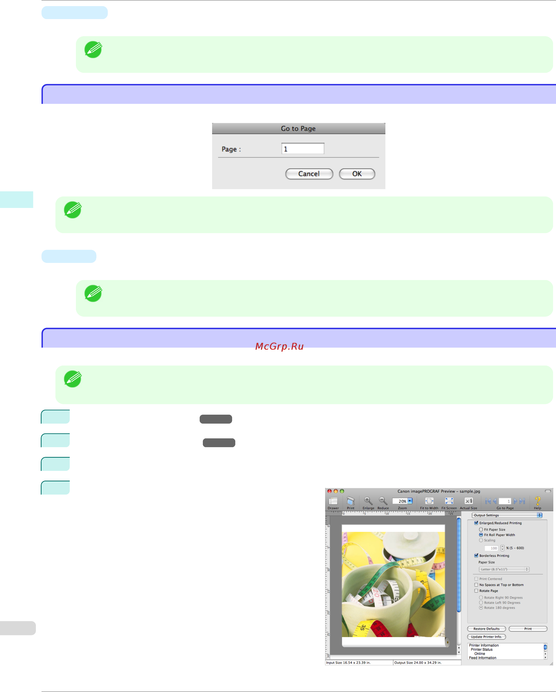 Canon imageprograf ipf785 [314/700] Go to page dialog box