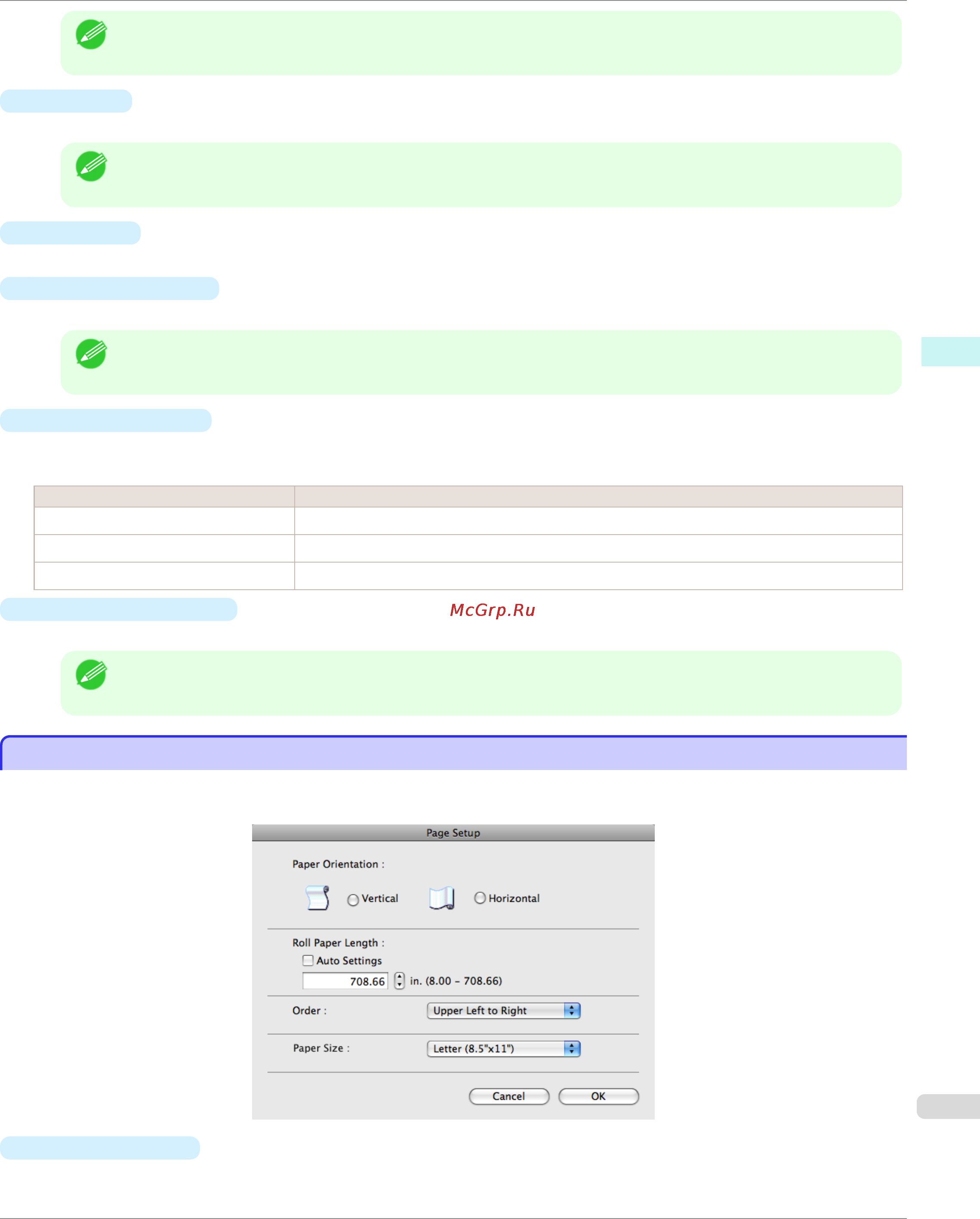 Canon imageprograf ipf785 [335/700] Page setup dialog box