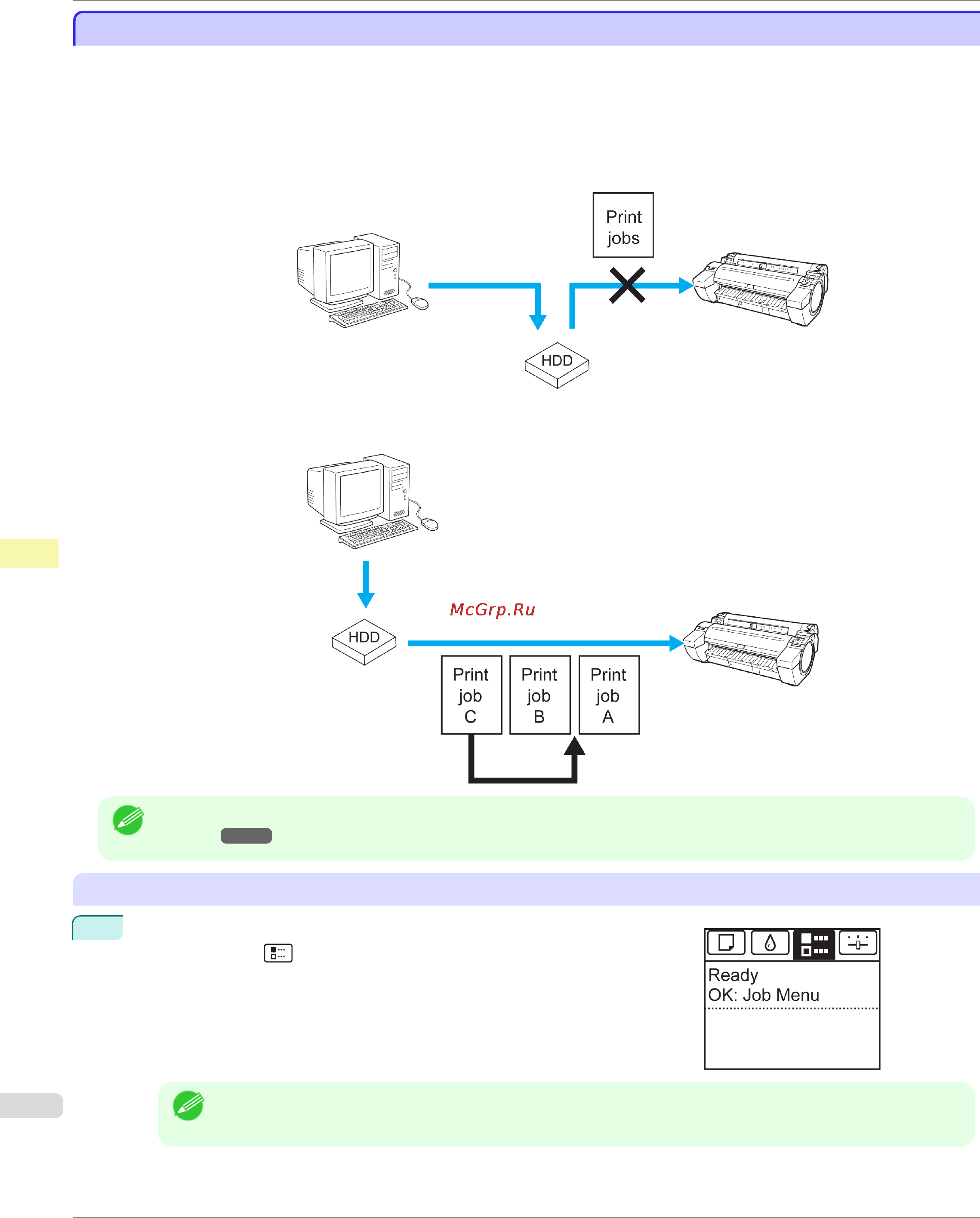Canon imageprograf ipf785 [534/700] Managing the job queue deleting or preempting other jobs