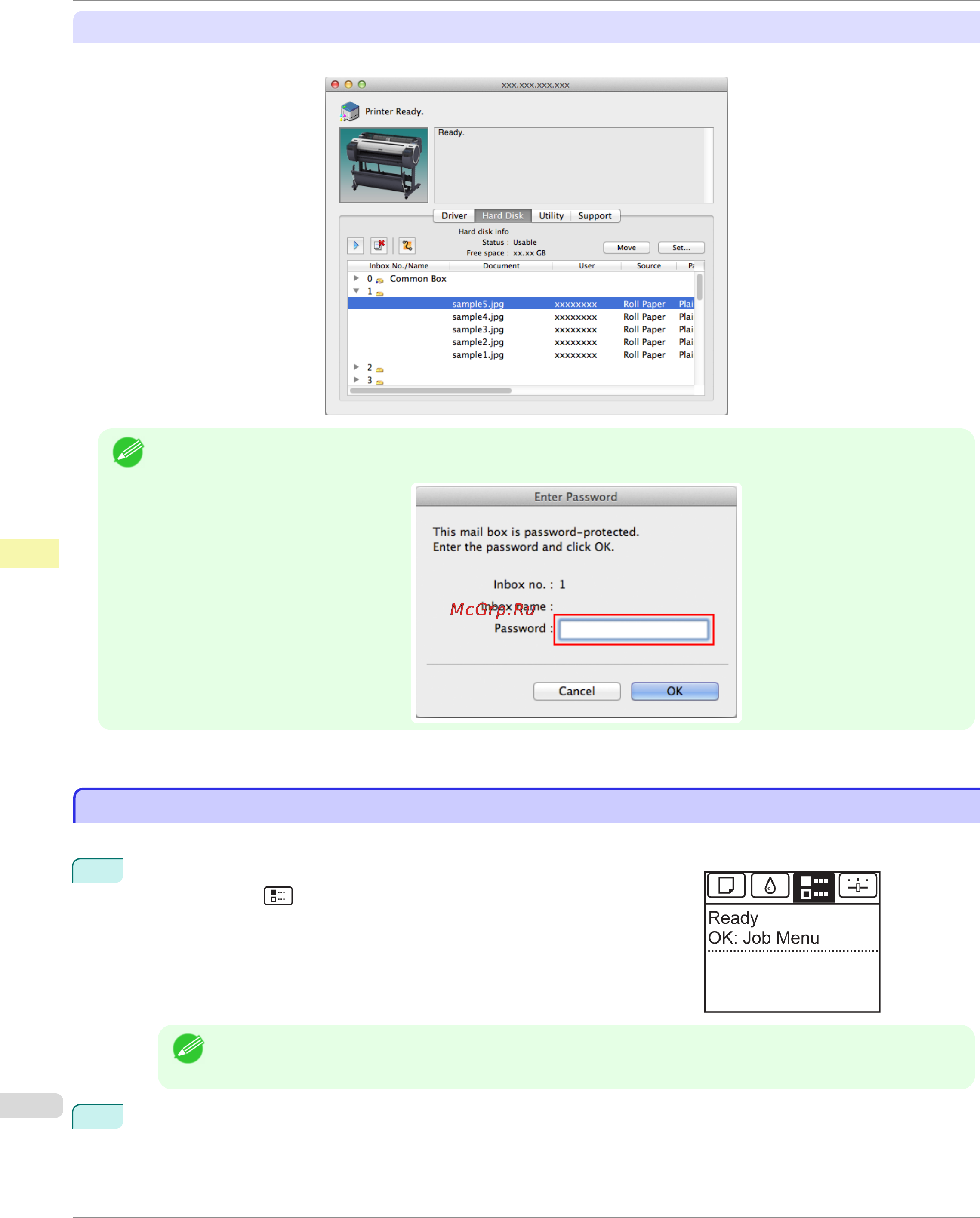 Canon imageprograf ipf785 [562/700] Printing a list of saved jobs