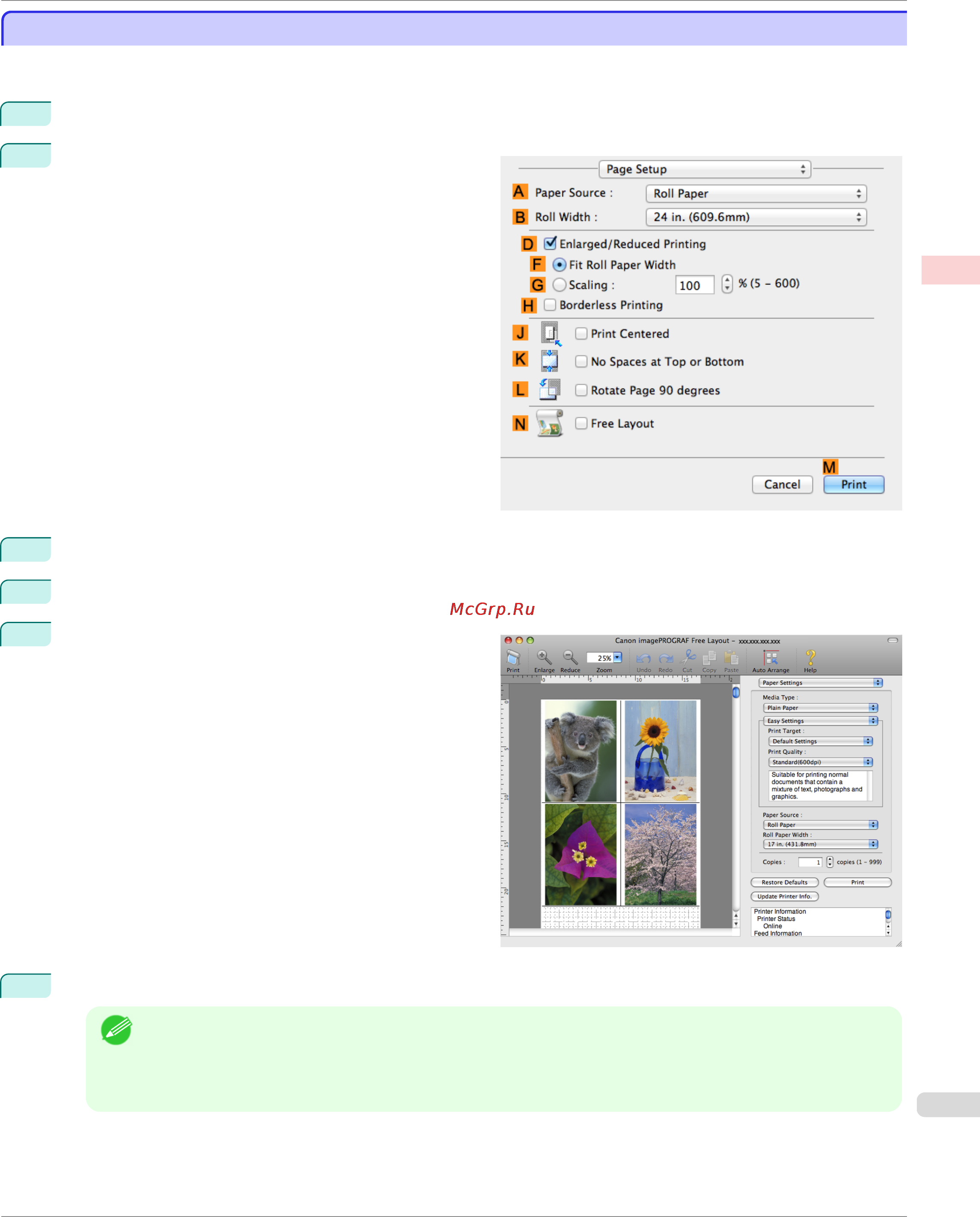 Canon imageprograf ipf780 [113/648] Printing multiple originals next to each other mac os