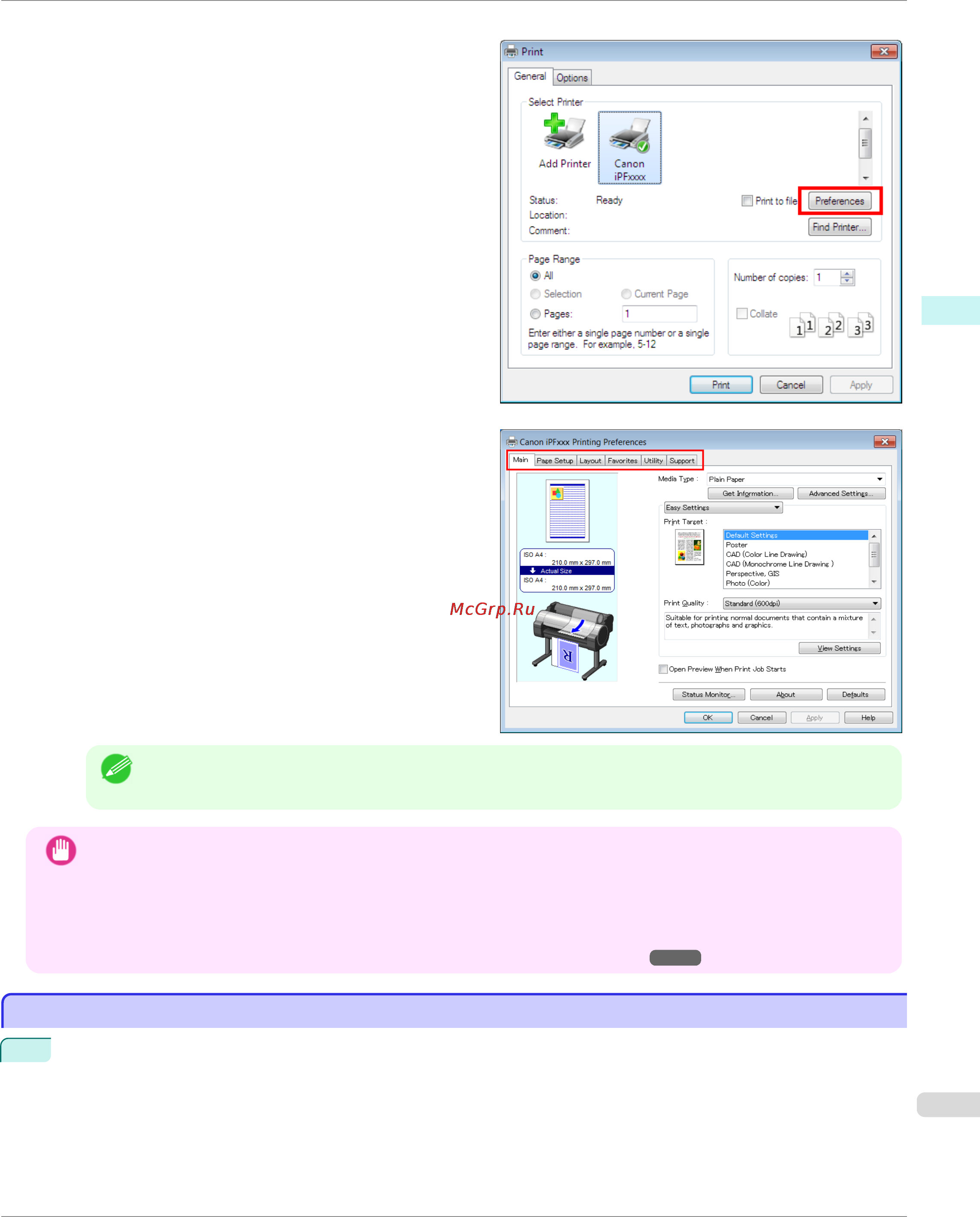 Canon imageprograf ipf780 [165/648] Accessing the printer driver dialog box from the operating system menu