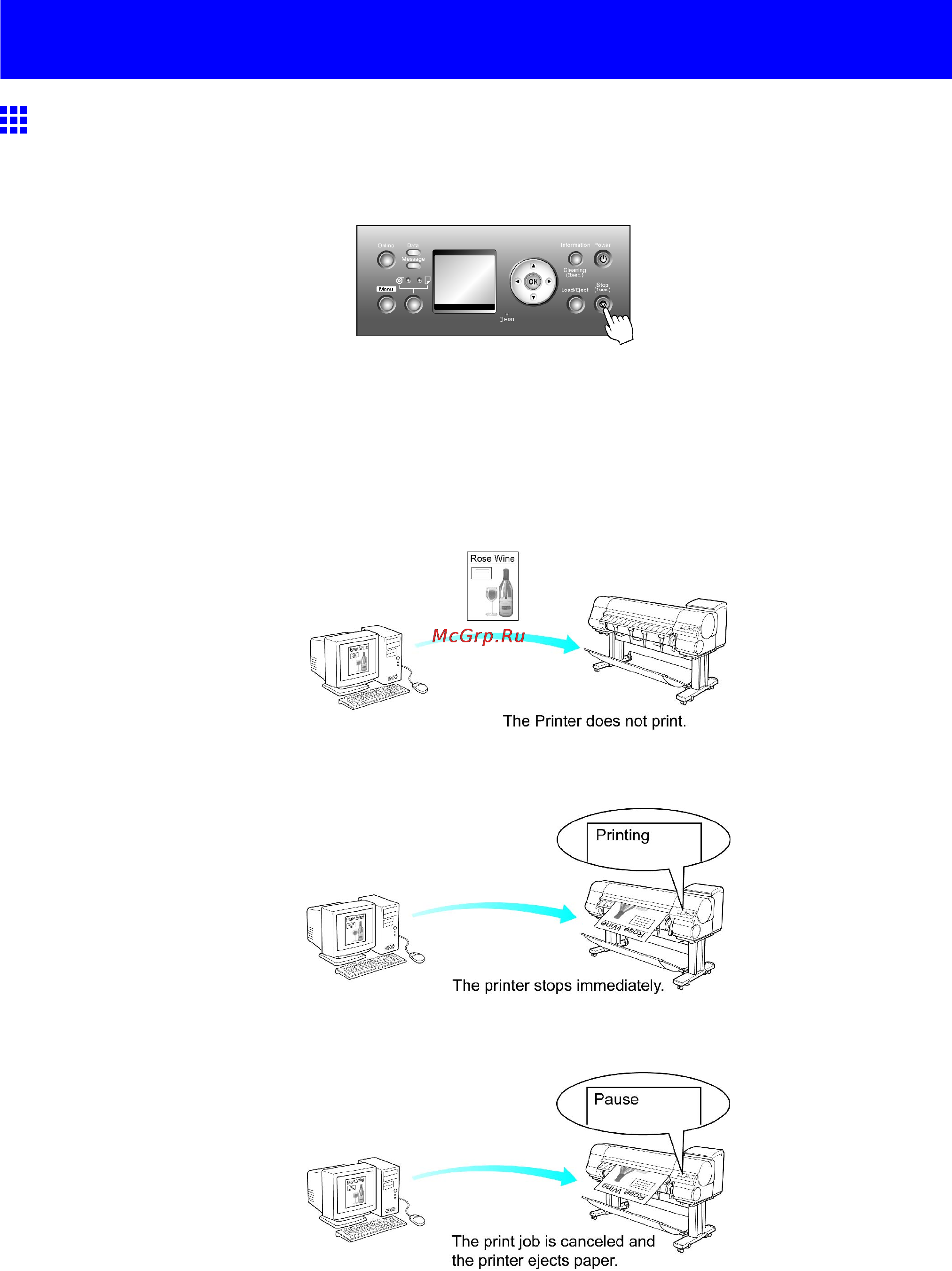 Canon imagePROGRAF iPF810 [134/710] Canceling print jobs