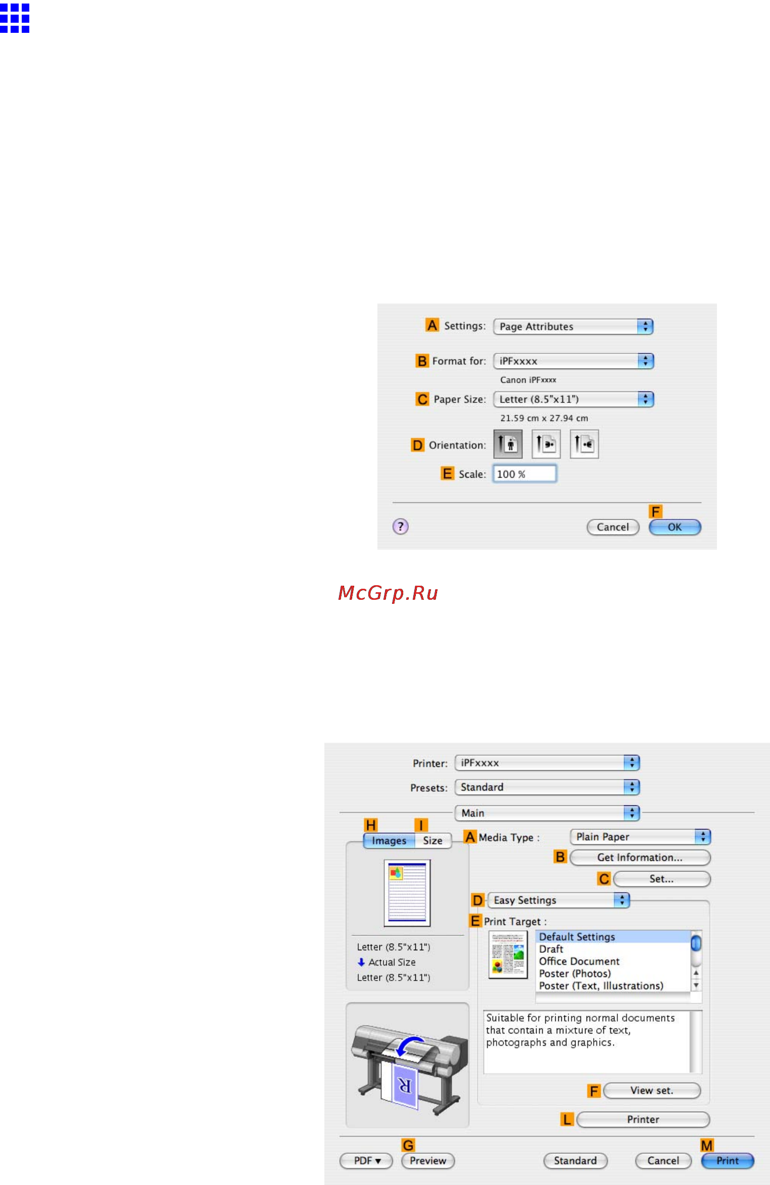 Canon imagePROGRAF iPF810 [262/710] Resizing originals to fit the roll width mac os x