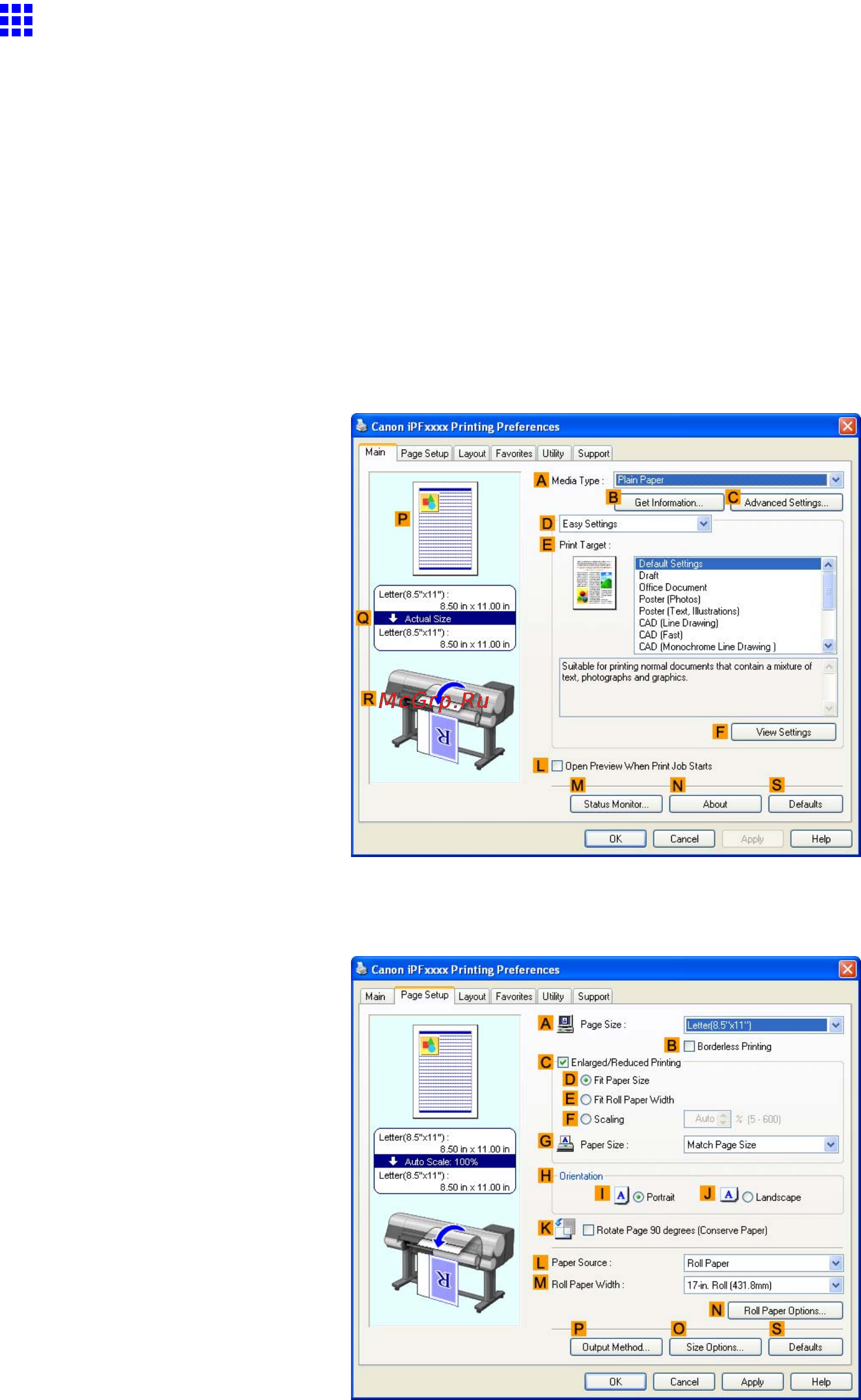 Canon imagePROGRAF iPF810 [278/710] Printing at full size windows