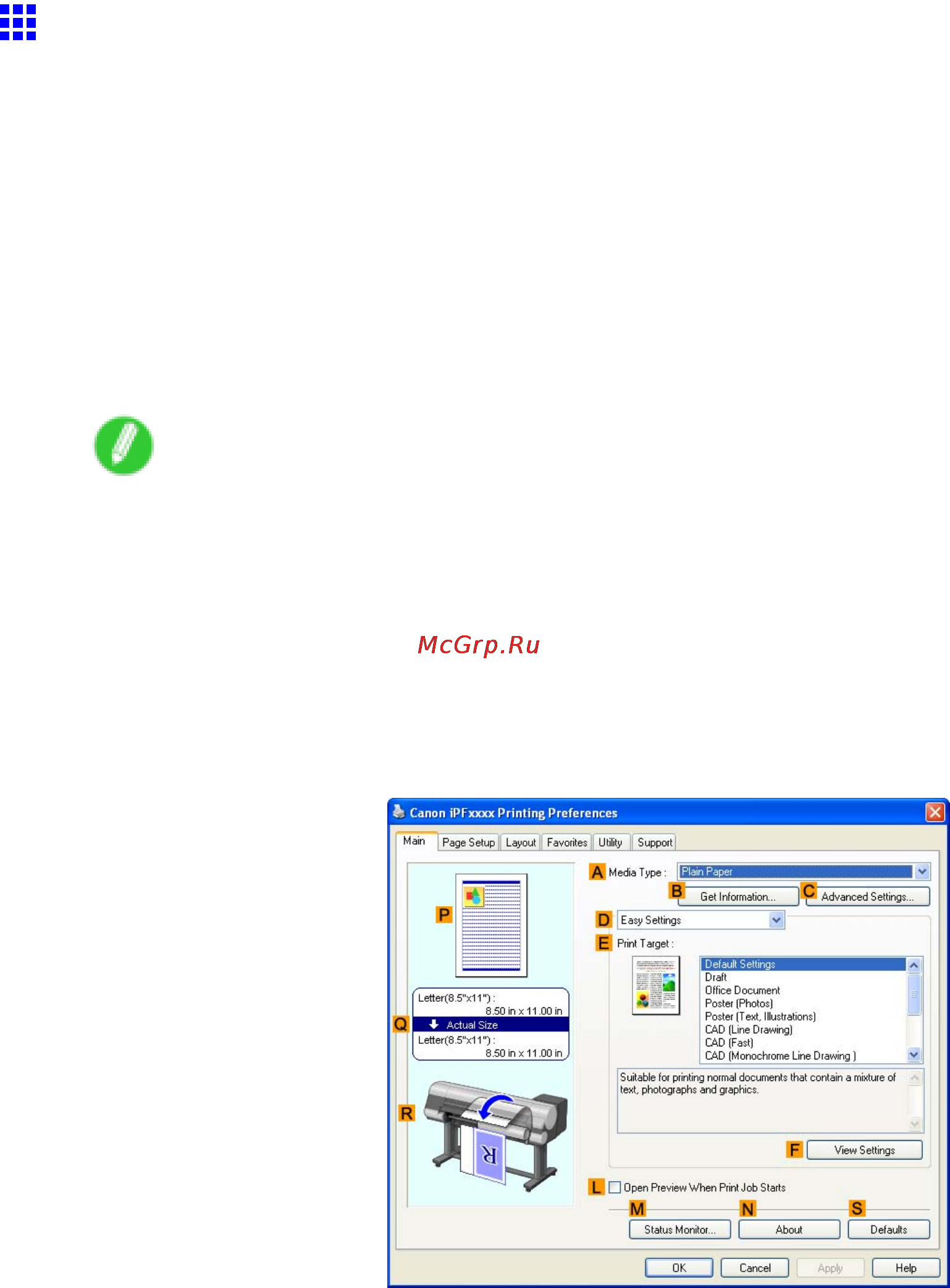 Canon imagePROGRAF iPF810 [285/710] Borderless printing at actual size windows