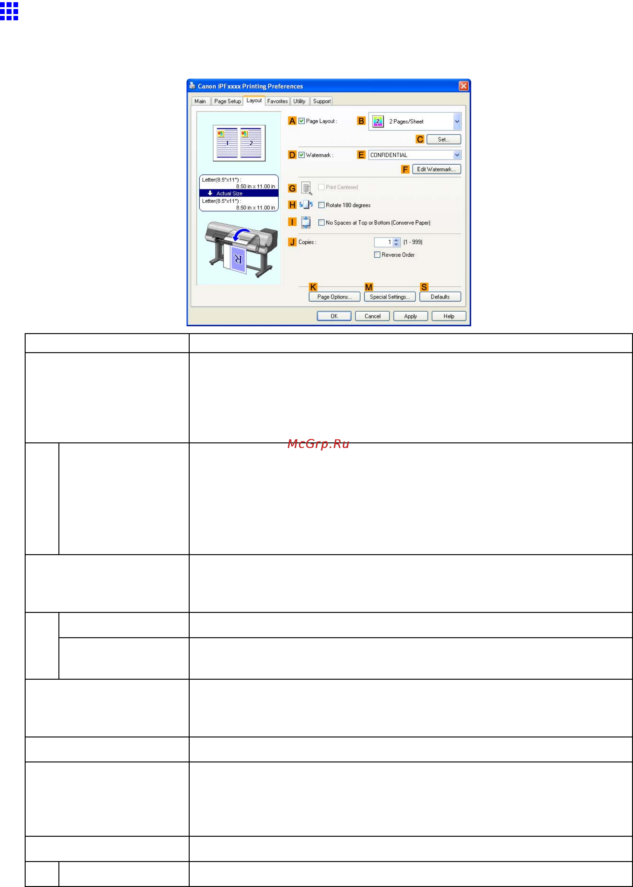 Canon imagePROGRAF iPF810 [424/710] Layout sheet windows