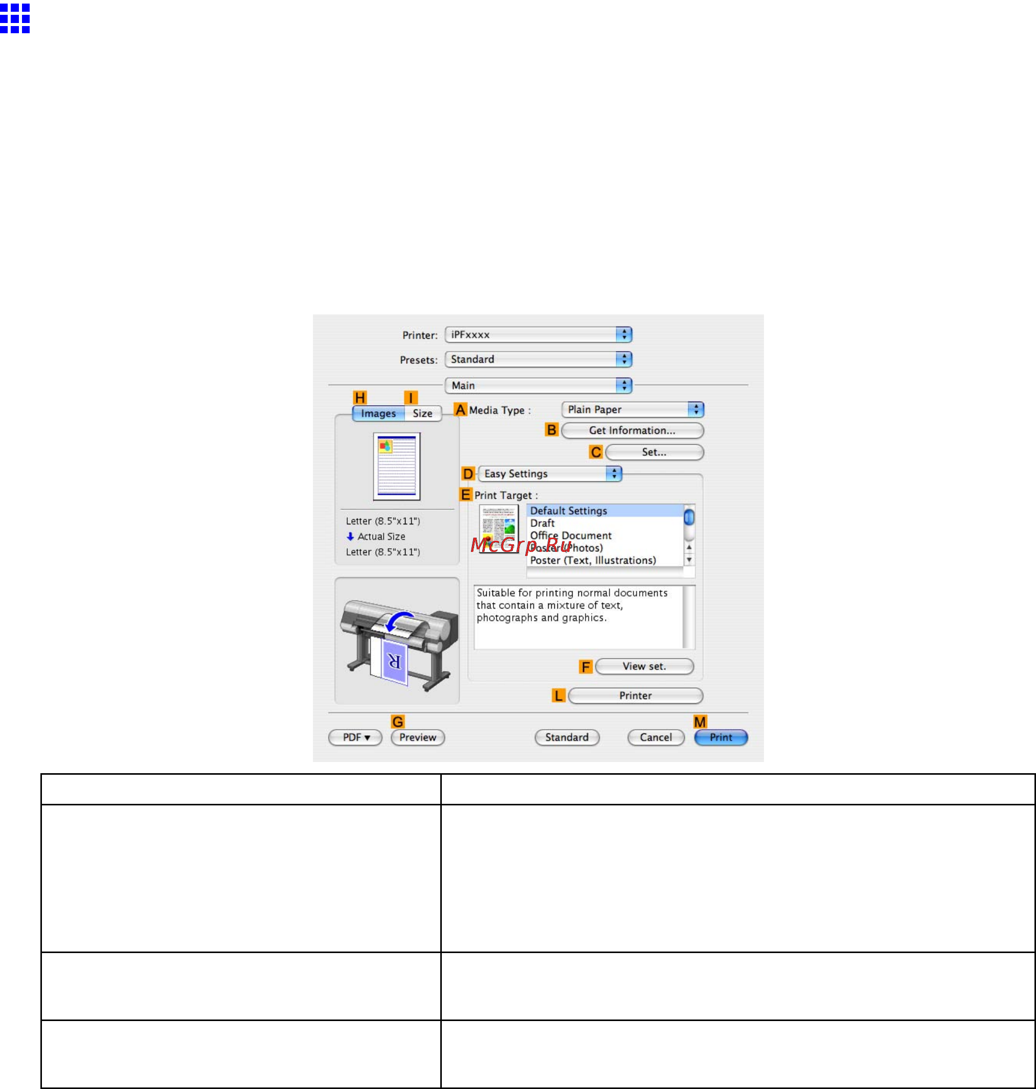 Canon imagePROGRAF iPF810 [445/710] Confirming print settings mac os x