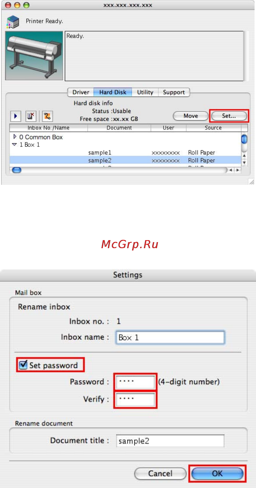 Canon imagePROGRAF iPF810 [521/710] Using imageprograf printmonitor mac os