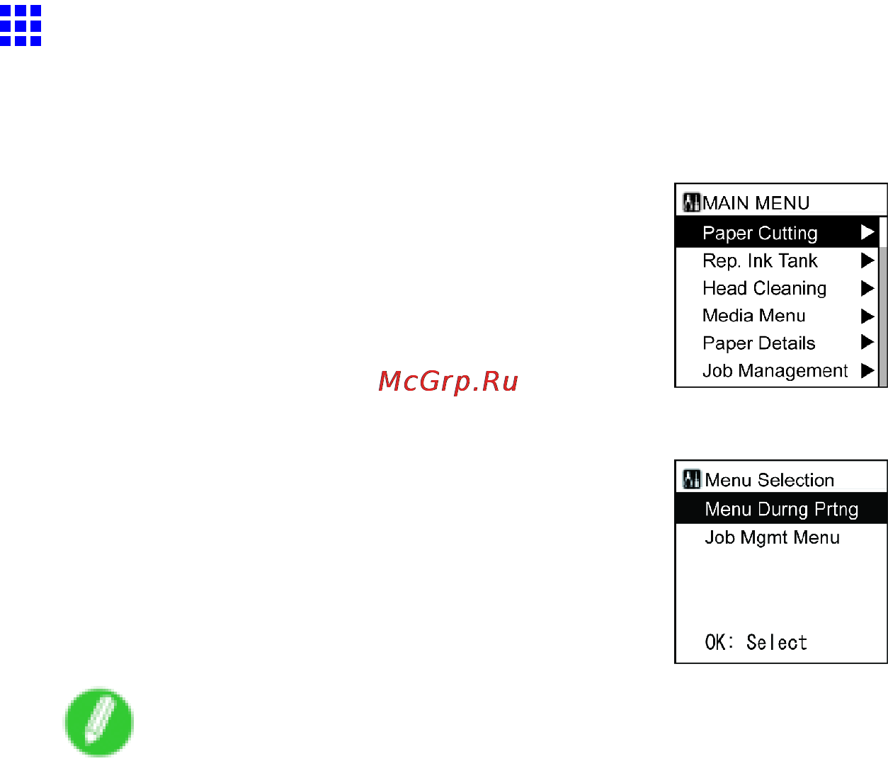 Canon imagePROGRAF iPF810 [54/710] Main menu operations