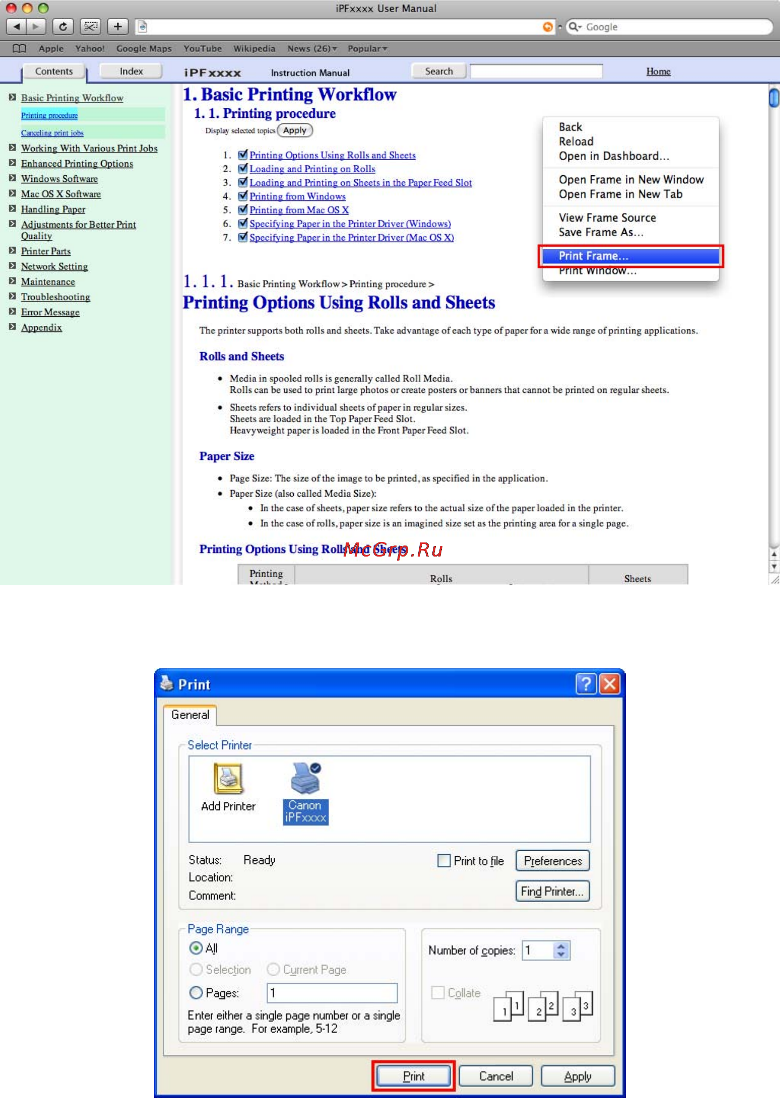 Canon imagePROGRAF iPF6000S [25/730] Specify conditions as needed and then click print windows or print macintosh