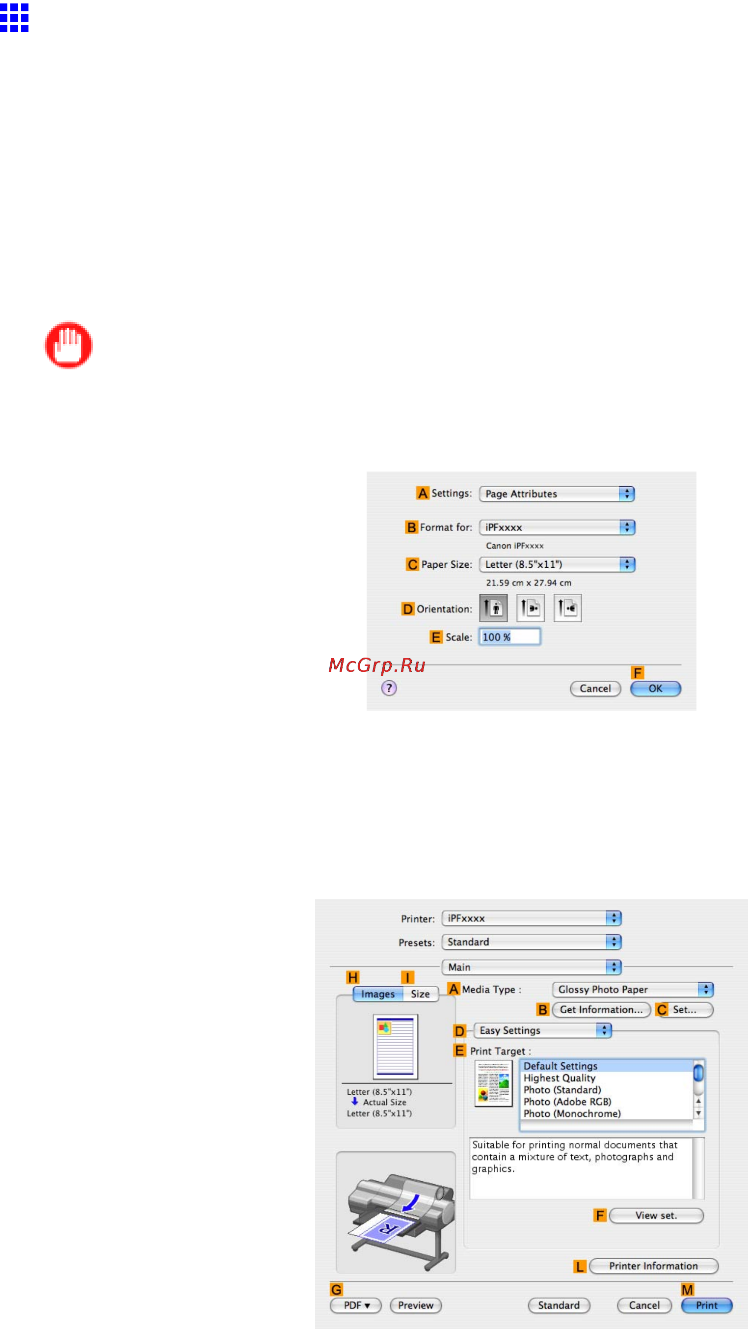 Canon imagePROGRAF iPF6000S [258/730] Resizing originals by entering a scaling value mac os x