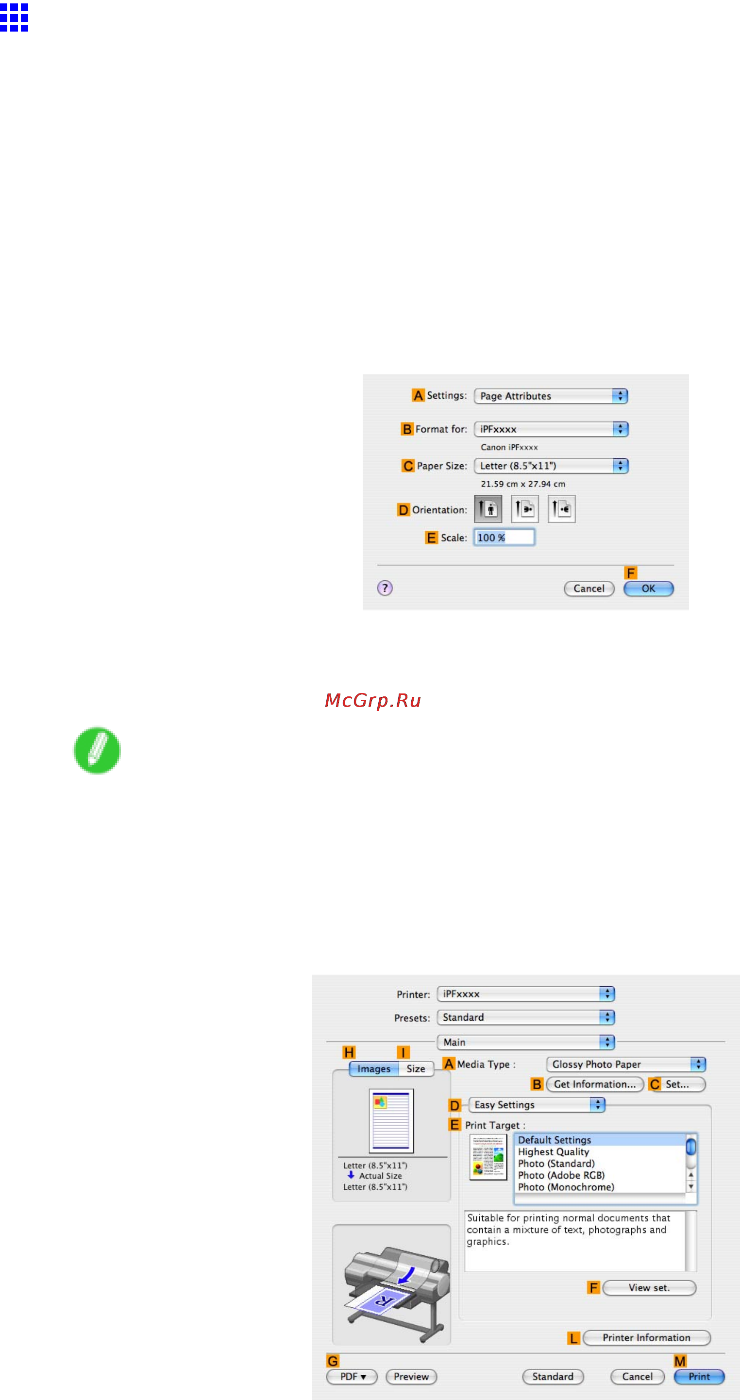 Canon imagePROGRAF iPF6000S [277/730] Borderless printing at actual size mac os x