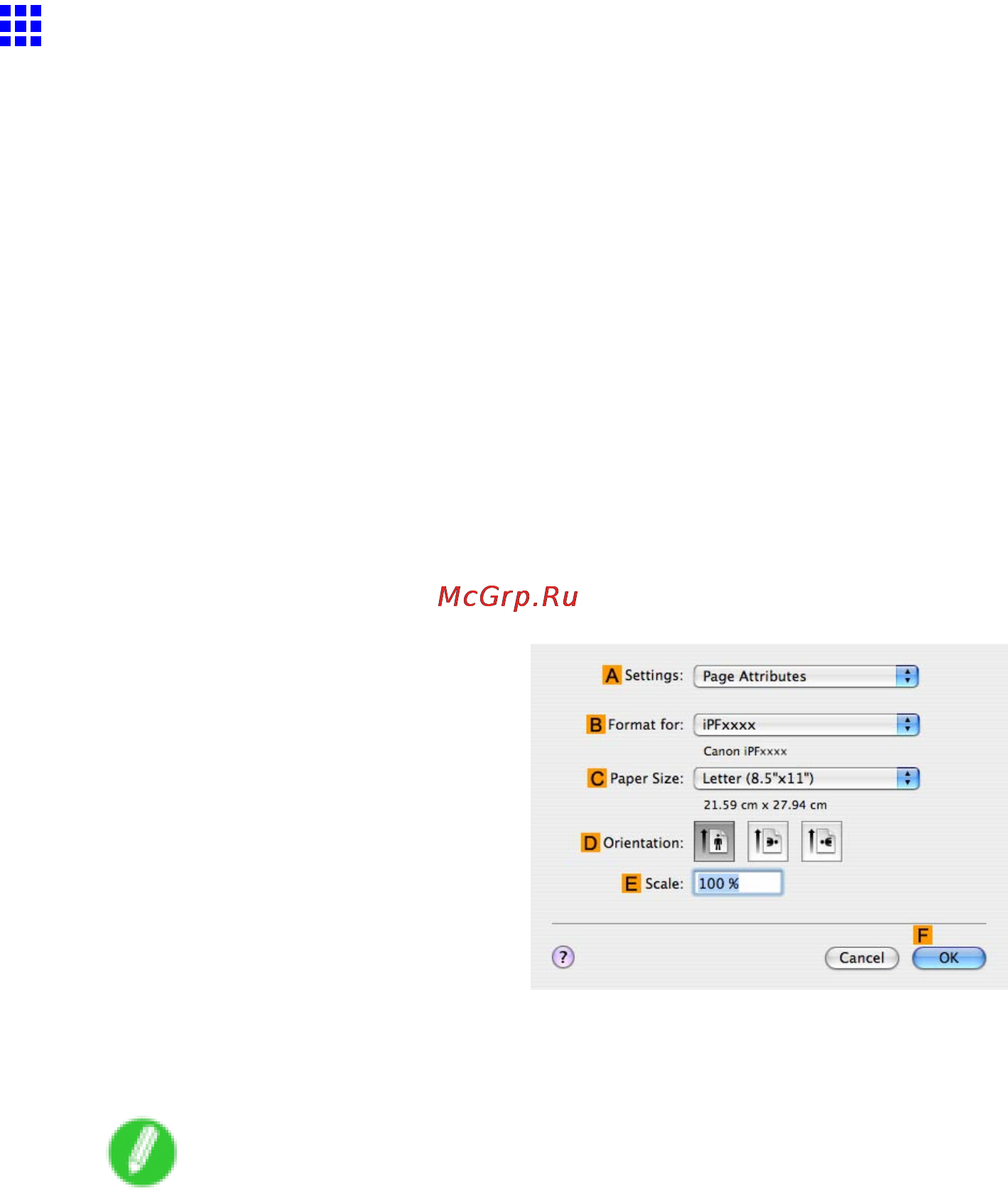 Canon imagePROGRAF iPF6000S [284/730] Borderless printing by resizing originals to match the paper size mac os x