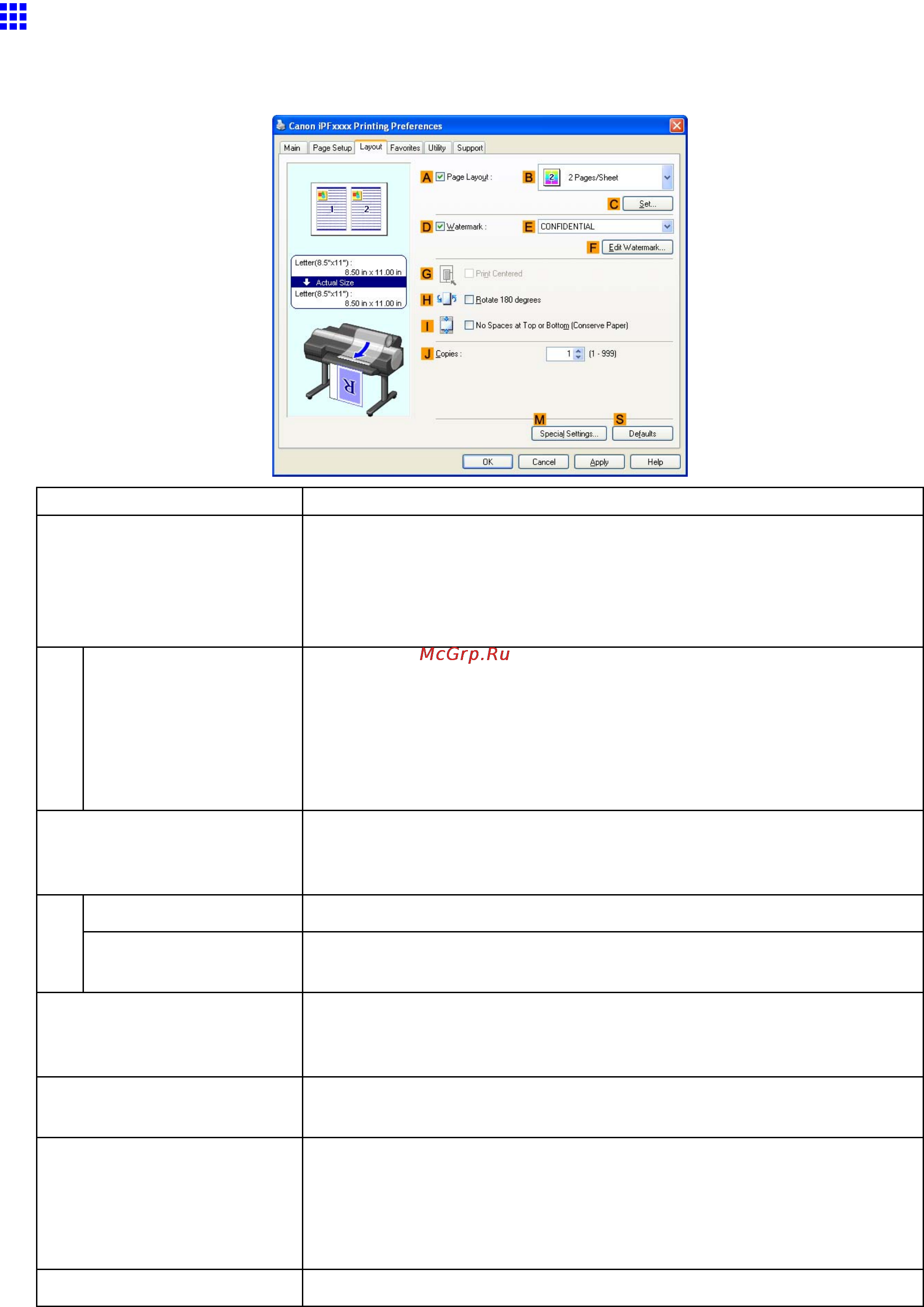 Canon imagePROGRAF iPF6000S [427/730] Layout sheet windows