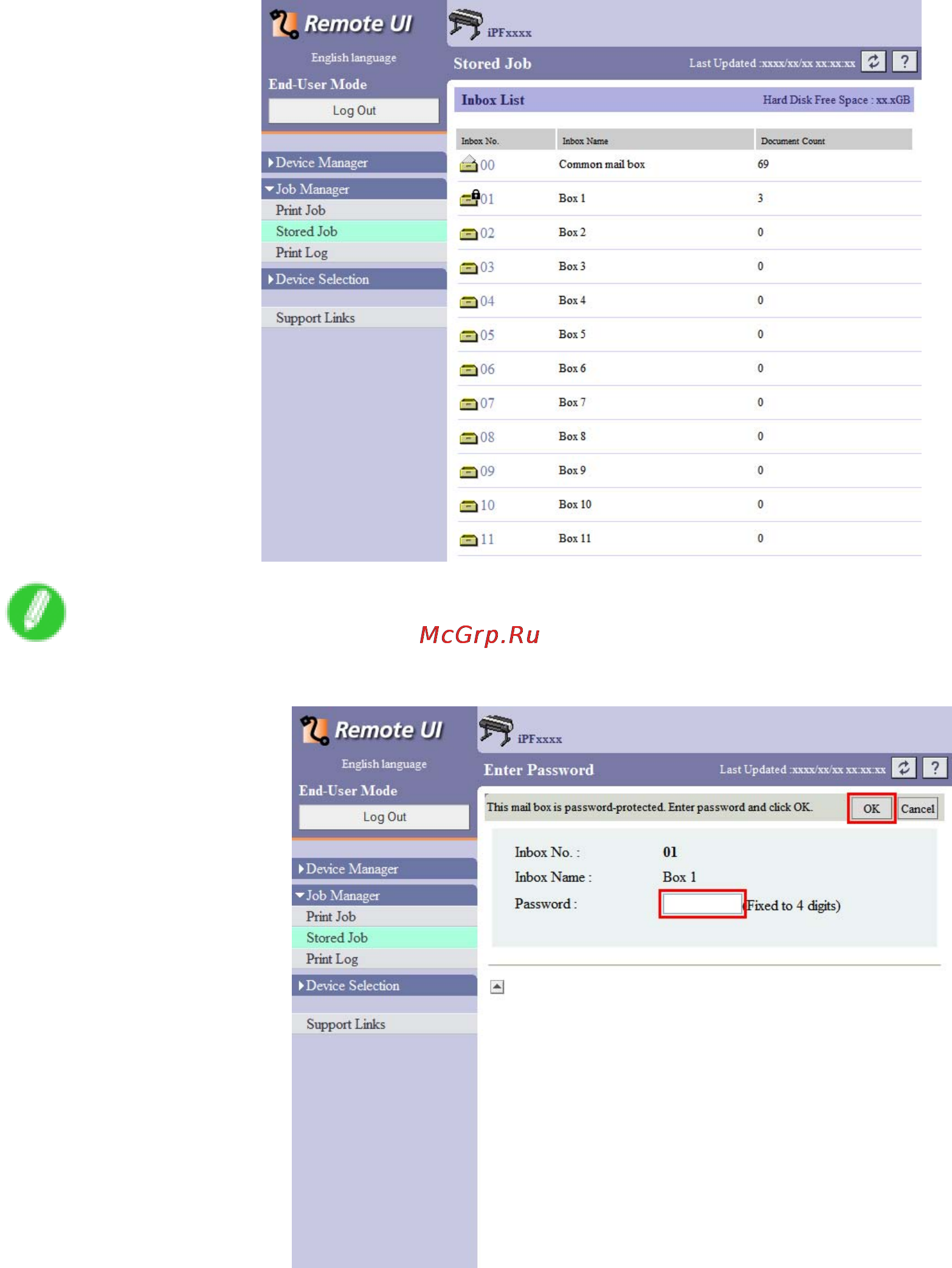 Canon imagePROGRAF iPF6000S [544/730] Using remoteui