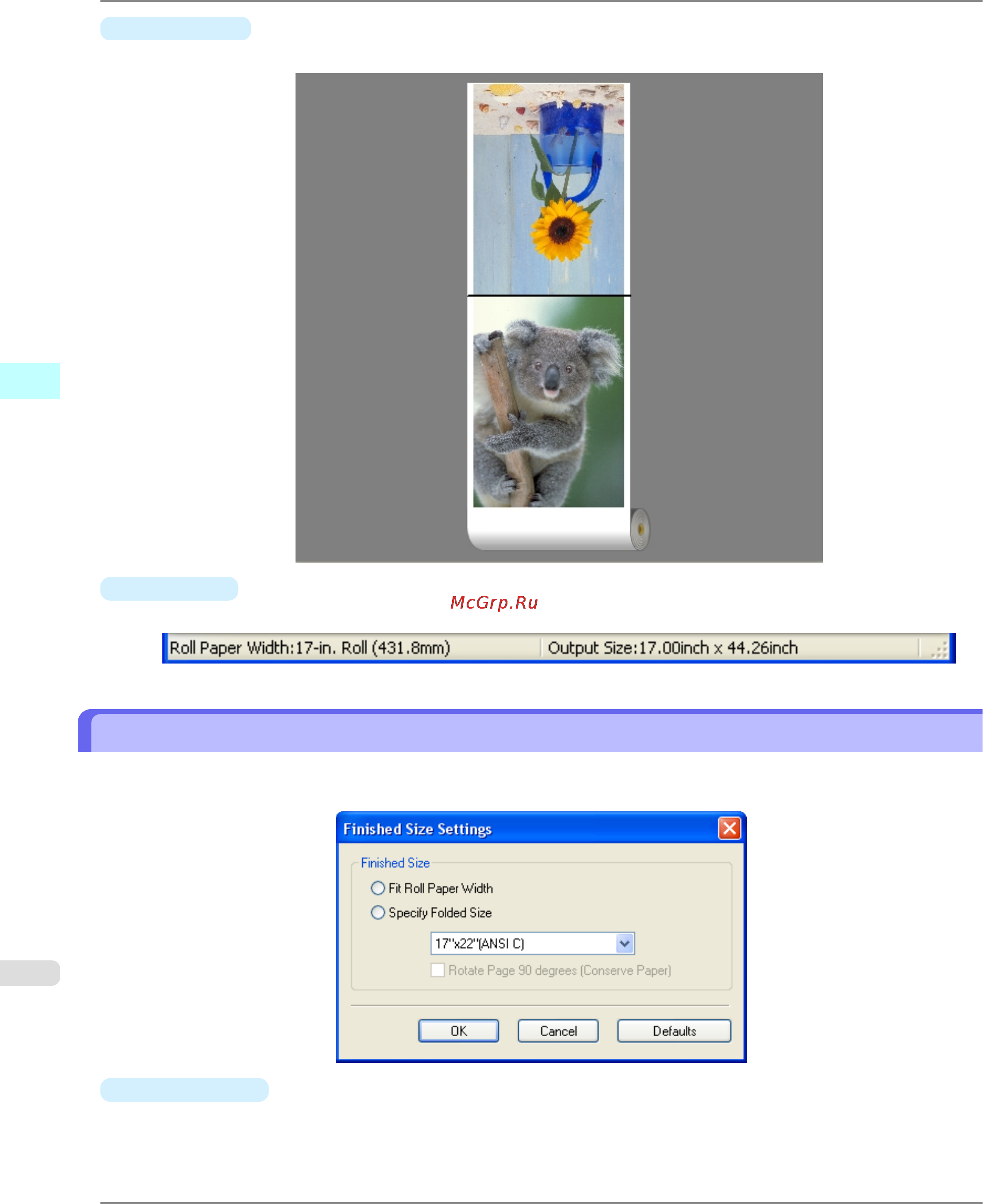 Canon imagePROGRAF iPF6300 [306/1126] Finished size settings dialog box