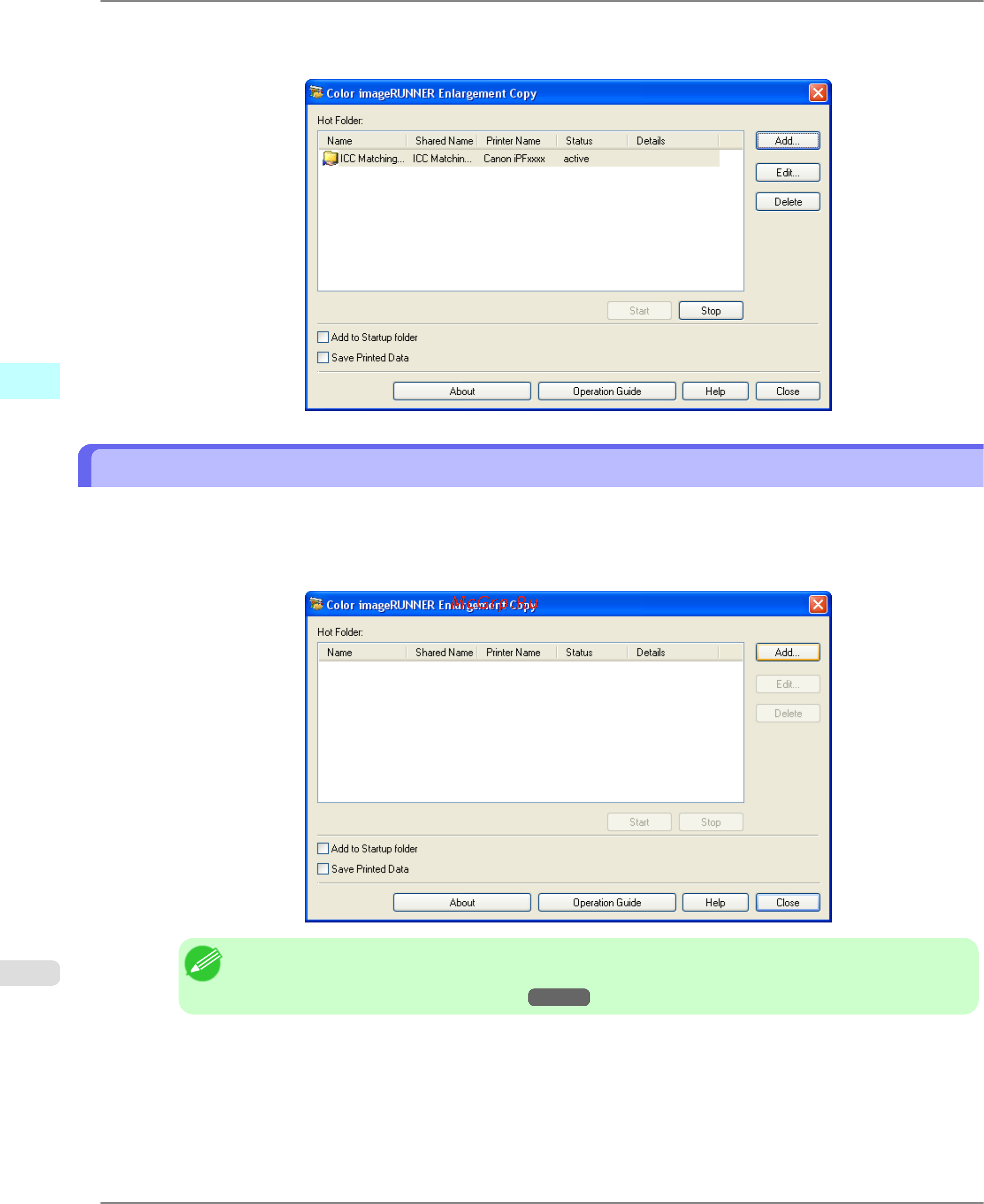 Canon imagePROGRAF iPF6300 [318/1126] Specifying an existing shared folder as a hot folder