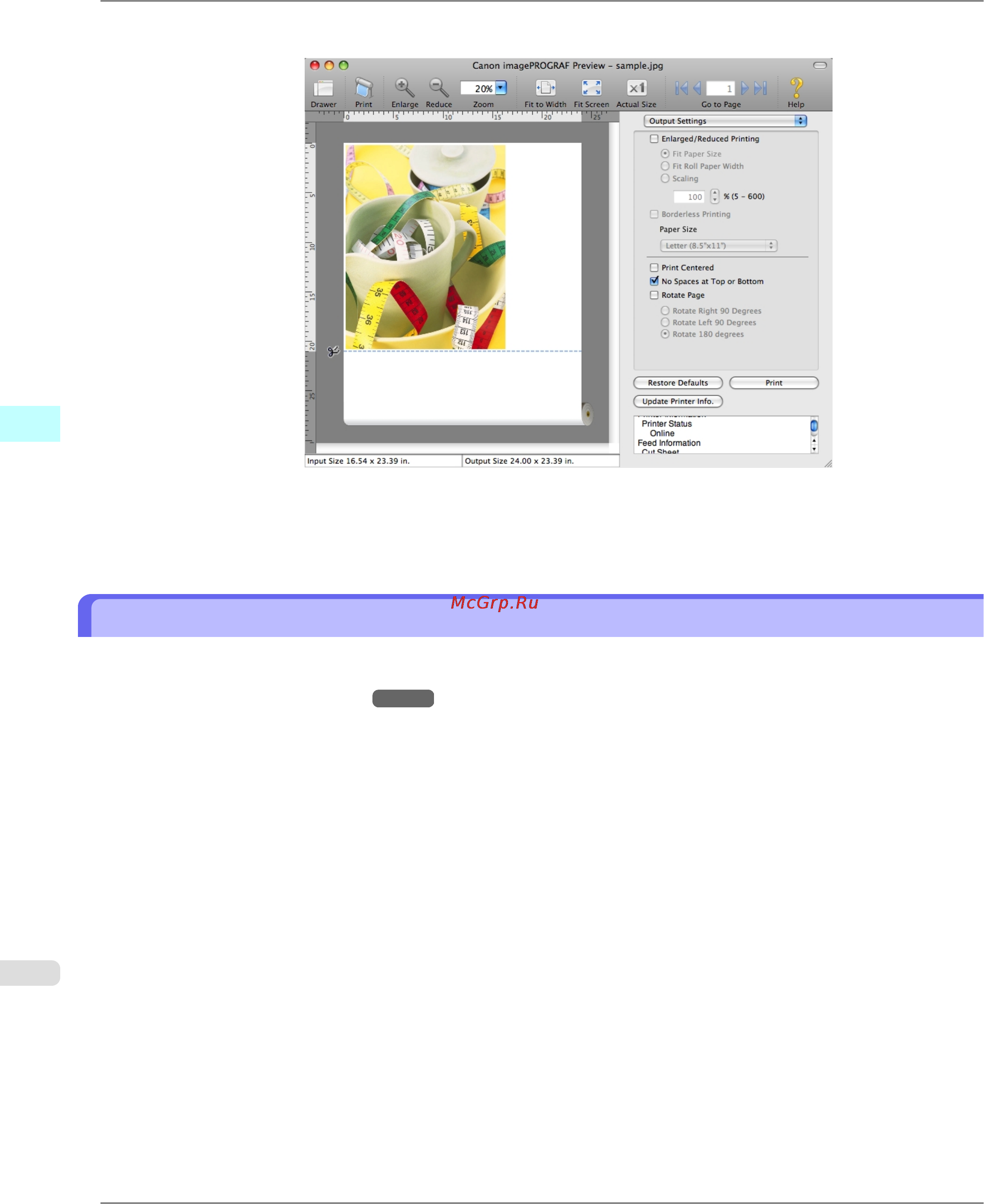 Canon imagePROGRAF iPF6300 [562/1126] Print page rotated 90 degrees