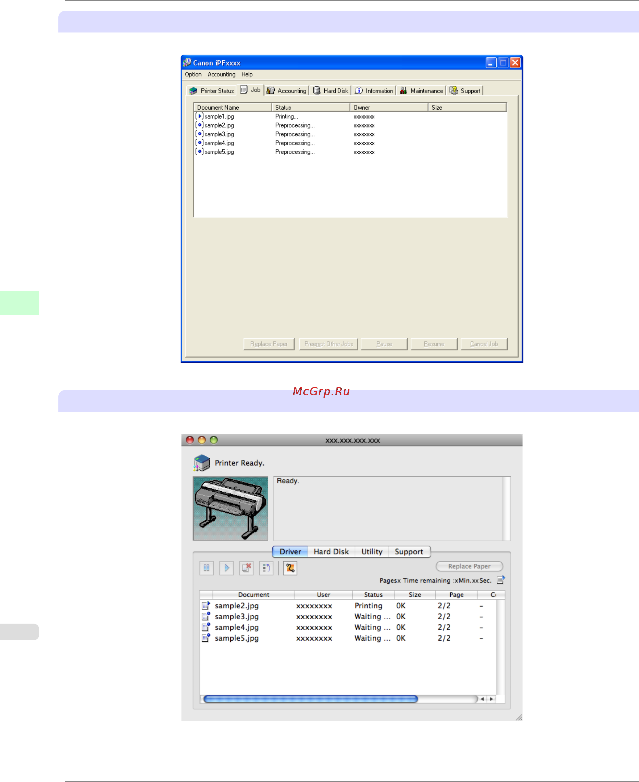 Canon imagePROGRAF iPF6300 [744/1126] Using imageprograf printmonitor mac os
