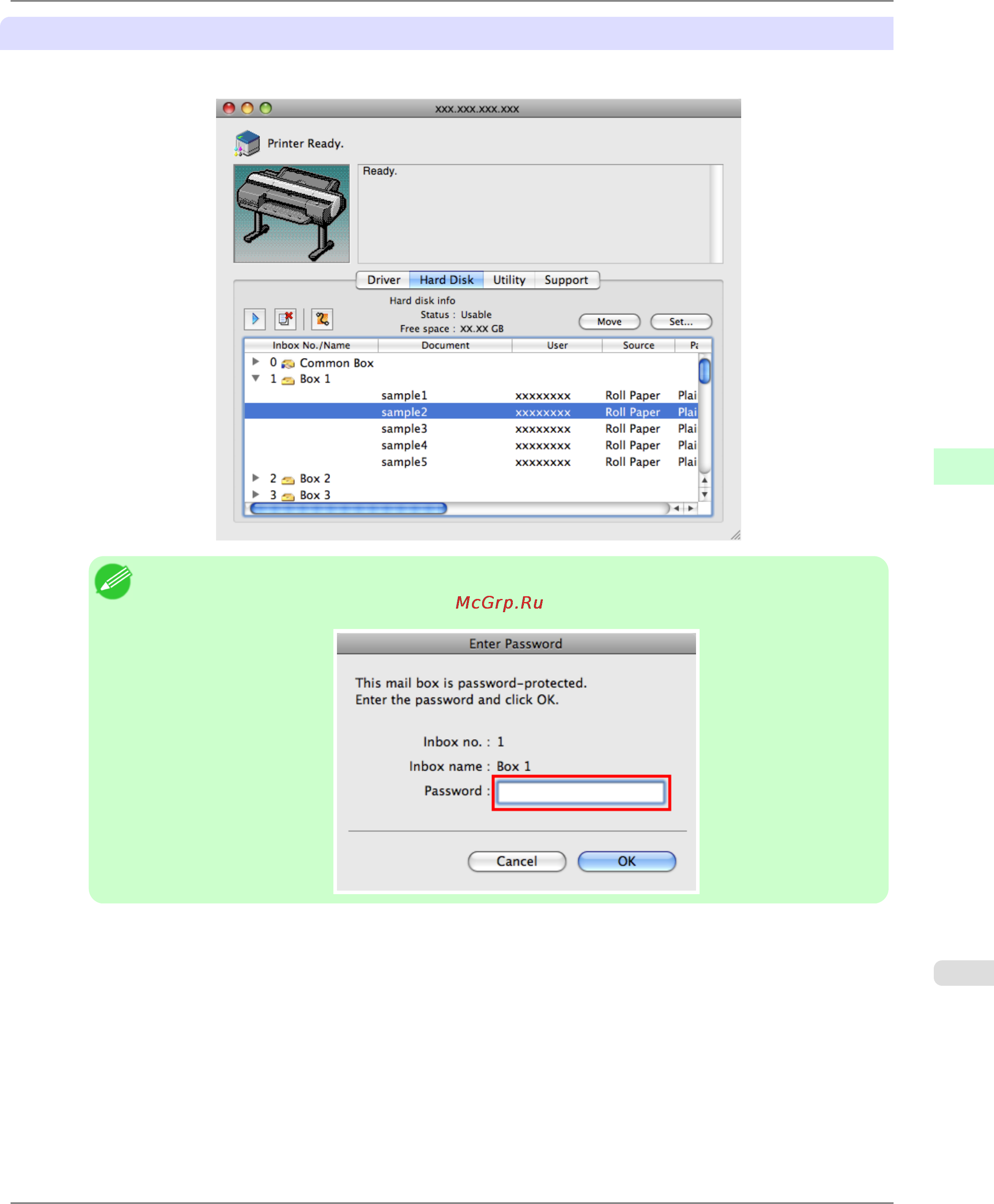 Canon imagePROGRAF iPF6300 [783/1126] Using imageprograf printmonitor macintosh