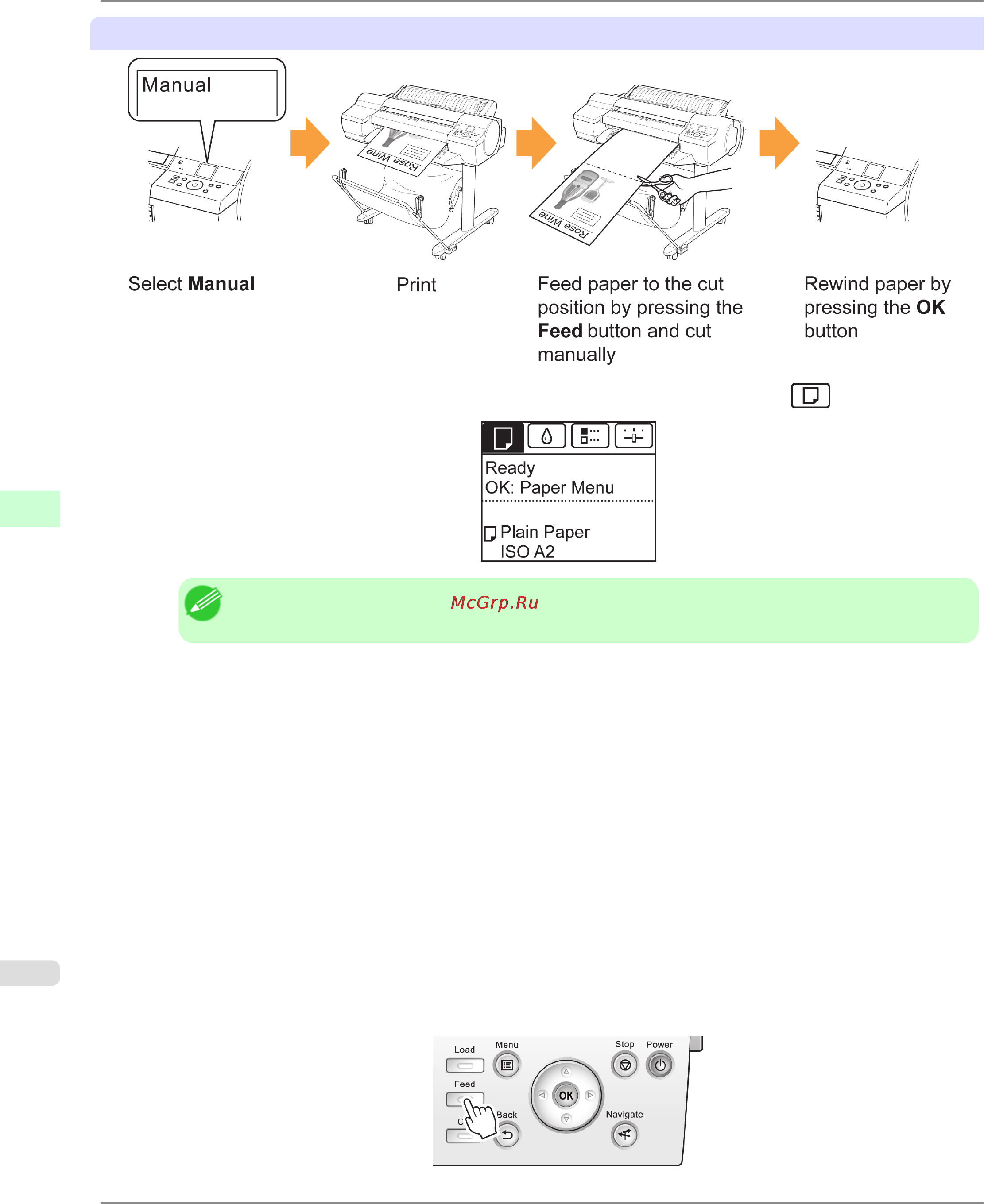 Canon imagePROGRAF iPF6300 [818/1126] Manual when using media that cannot be cut with the cutter unit