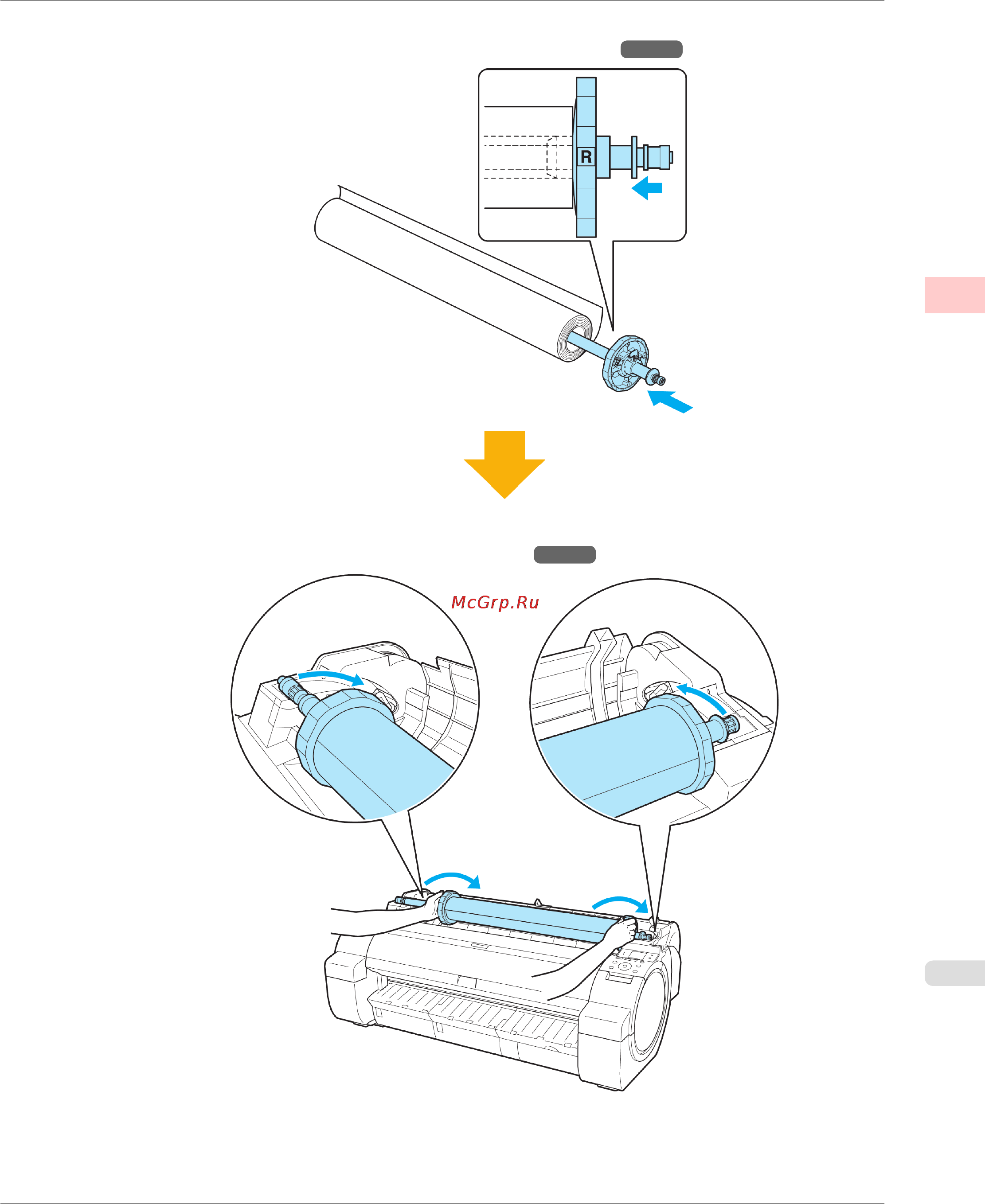 Canon imagePROGRAF iPF750 [23/878] Load the roll in the printer