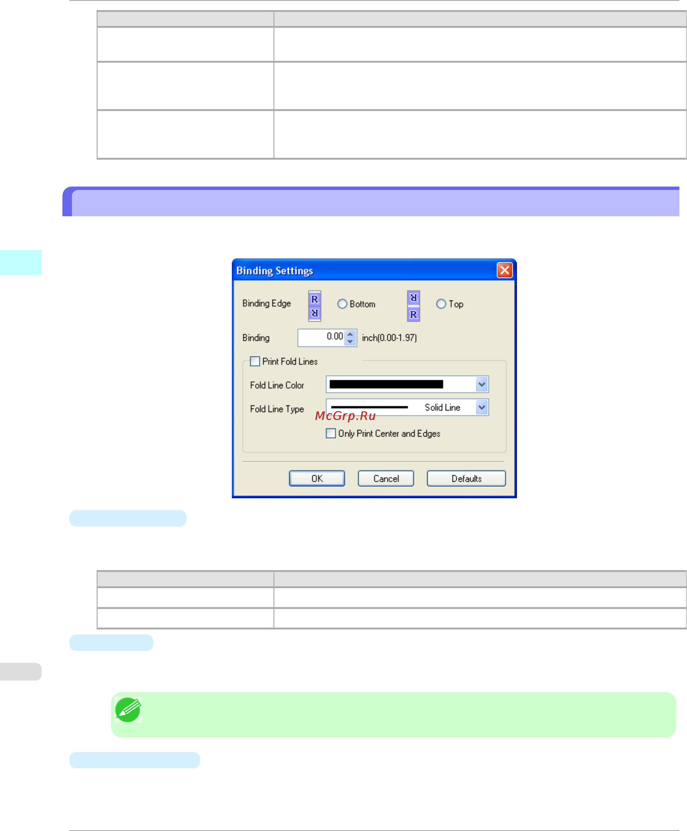 Canon imagePROGRAF iPF750 [302/878] Binding settings dialog box