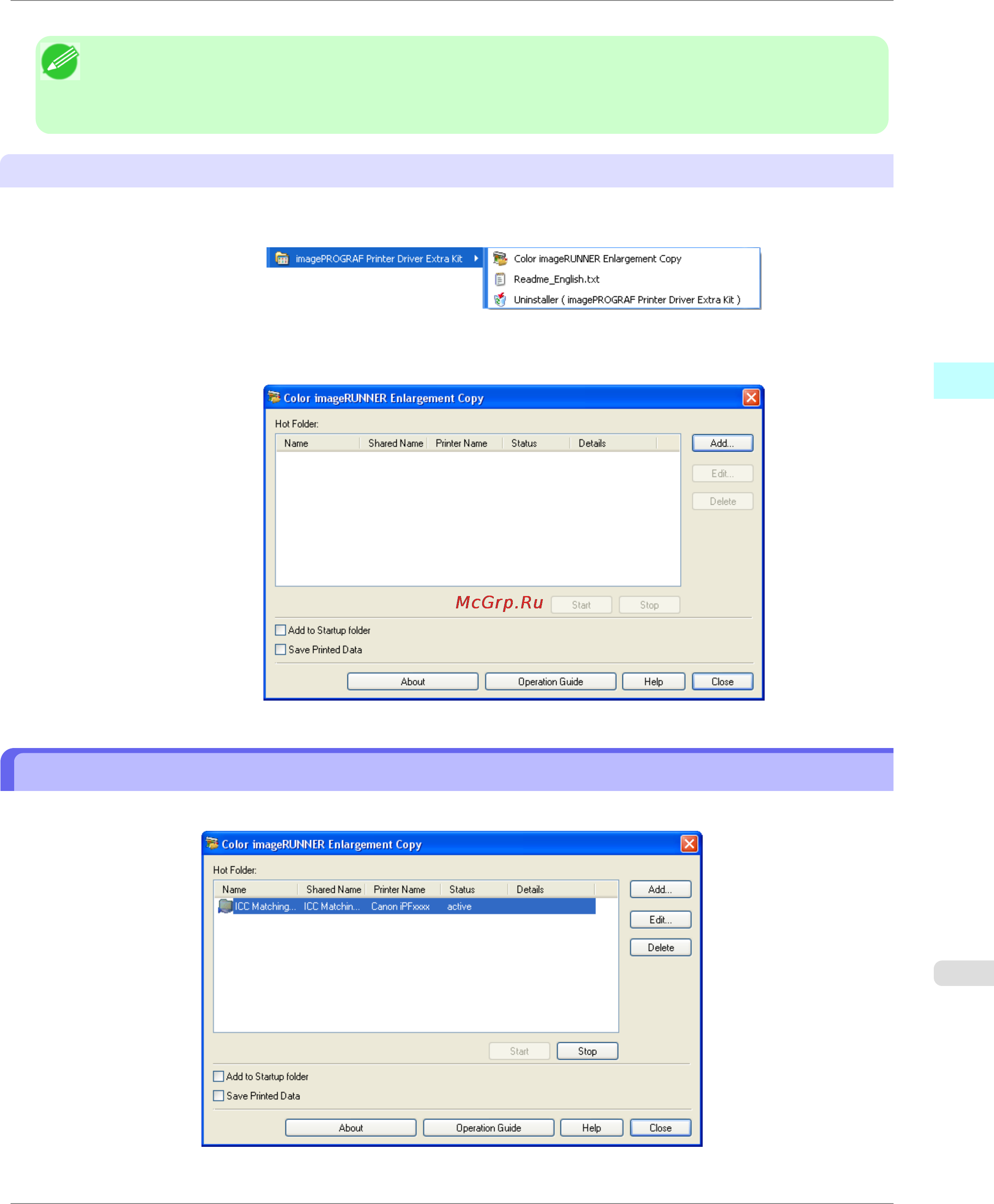 Canon imagePROGRAF iPF750 [307/878] To start by selecting color imagerunner enlargement copy from the start button