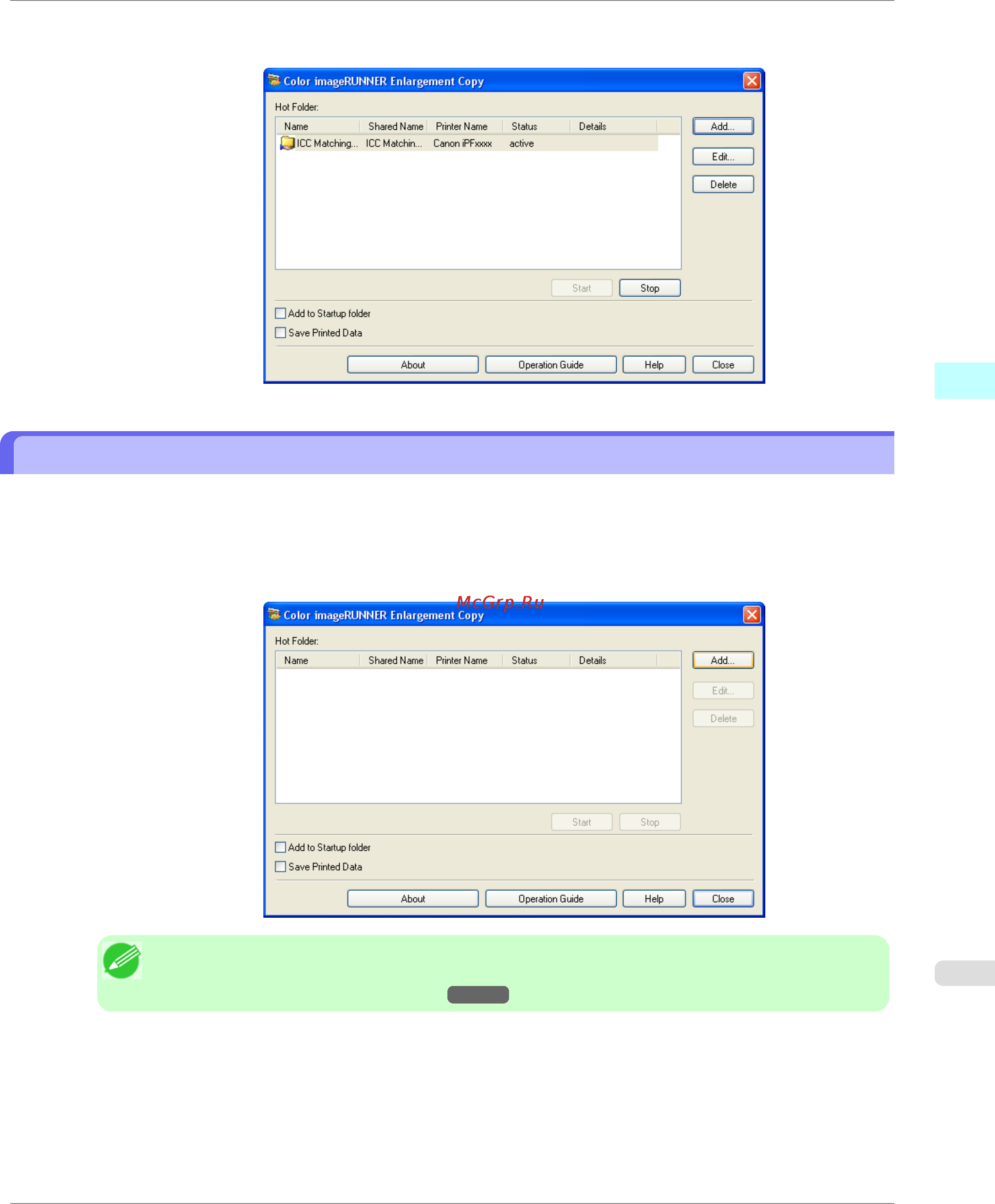 Canon imagePROGRAF iPF750 [313/878] Specifying an existing shared folder as a hot folder