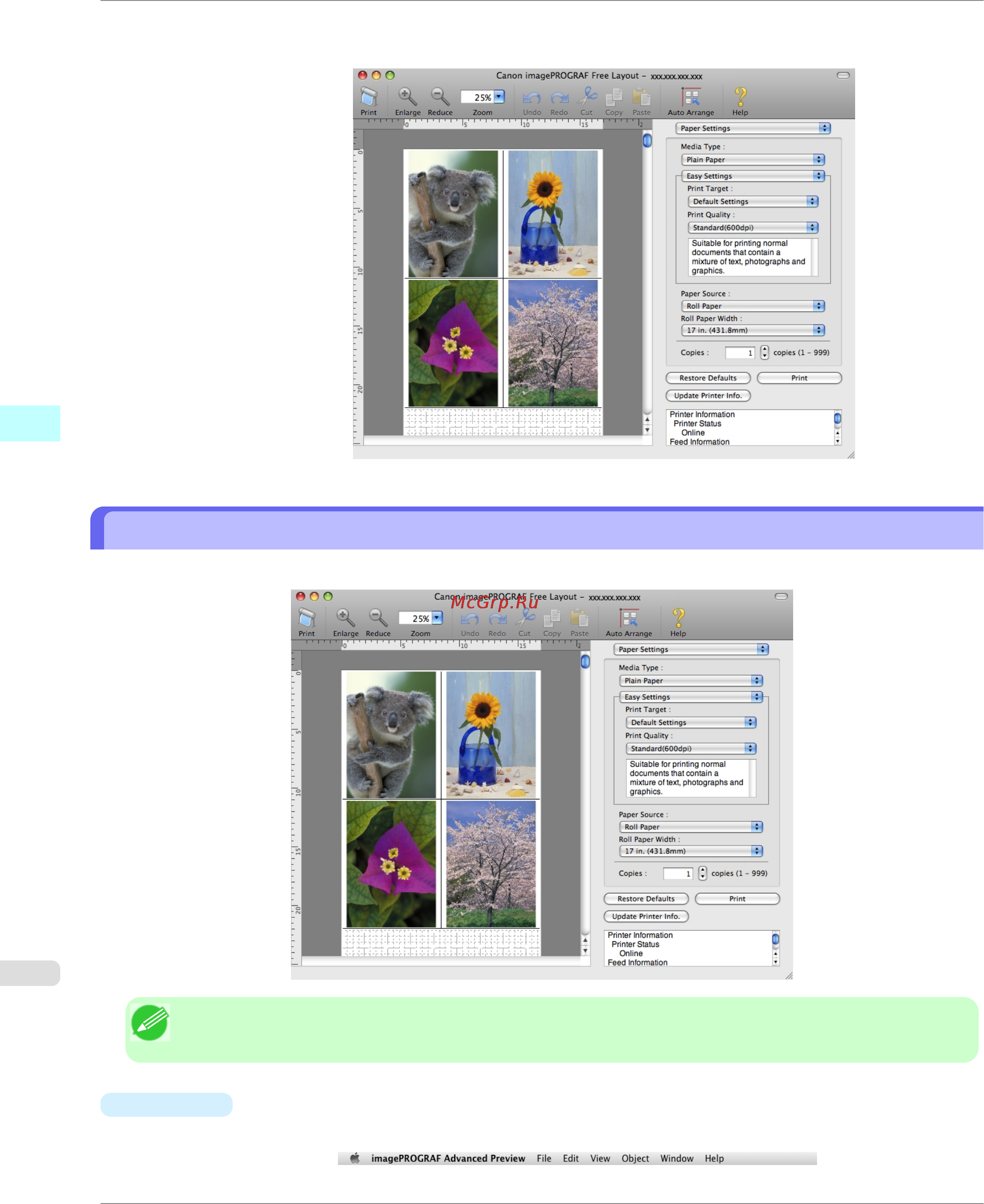 Canon imagePROGRAF iPF750 [504/878] Free layout main window