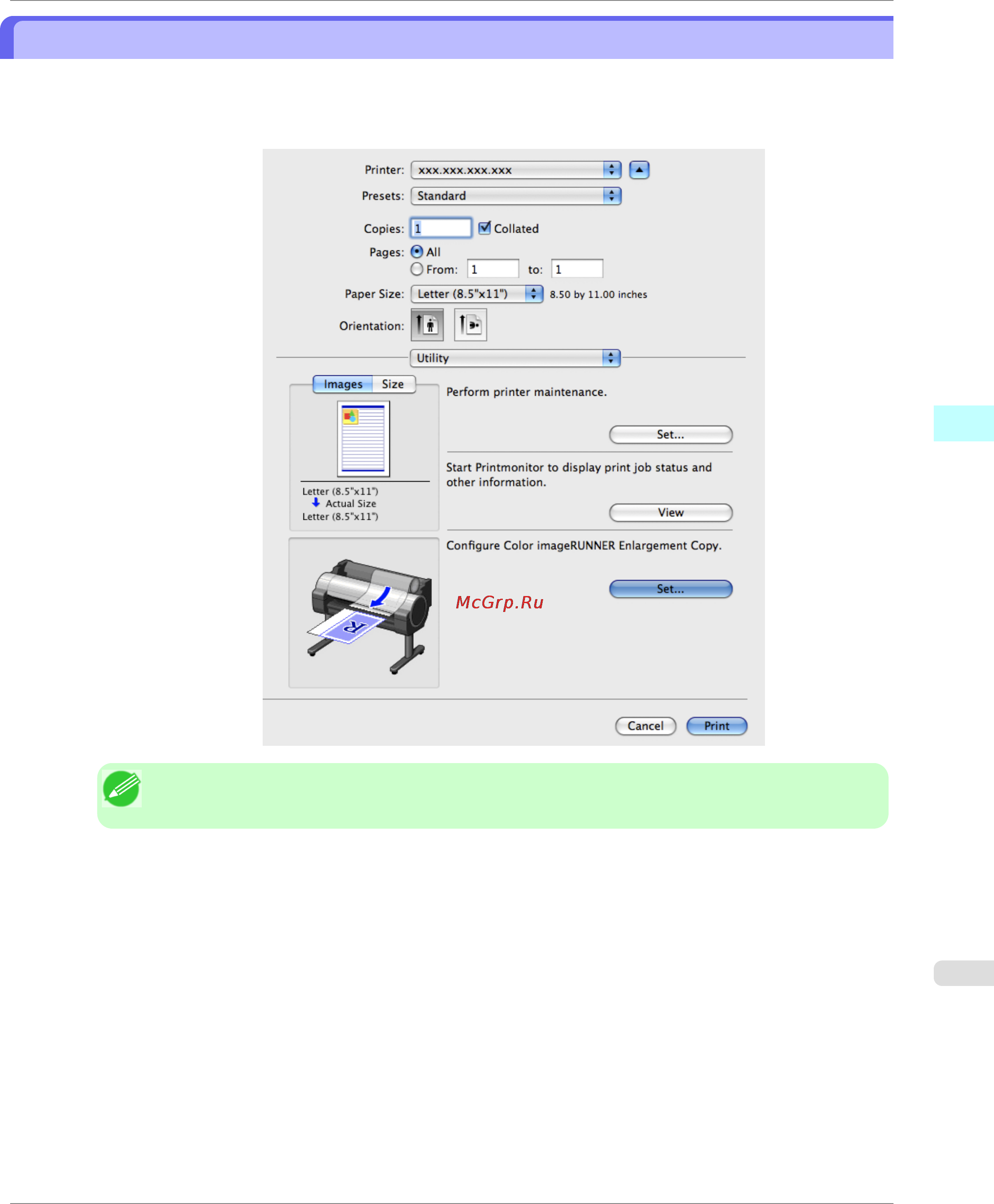 Canon imagePROGRAF iPF750 [535/878] Starting color imagerunner enlargement copy