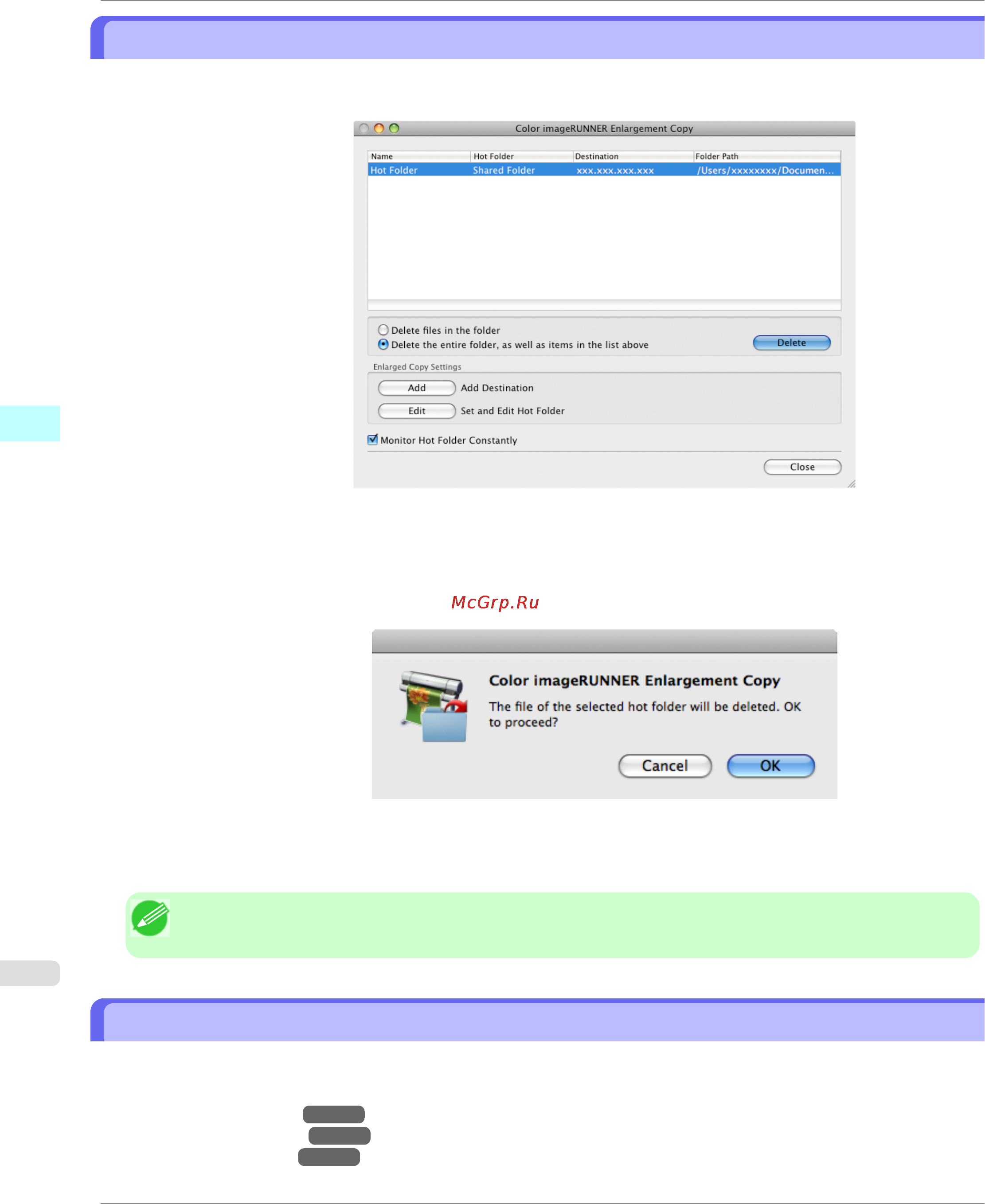 Canon imagePROGRAF iPF750 [544/878] Deleting a hot folder