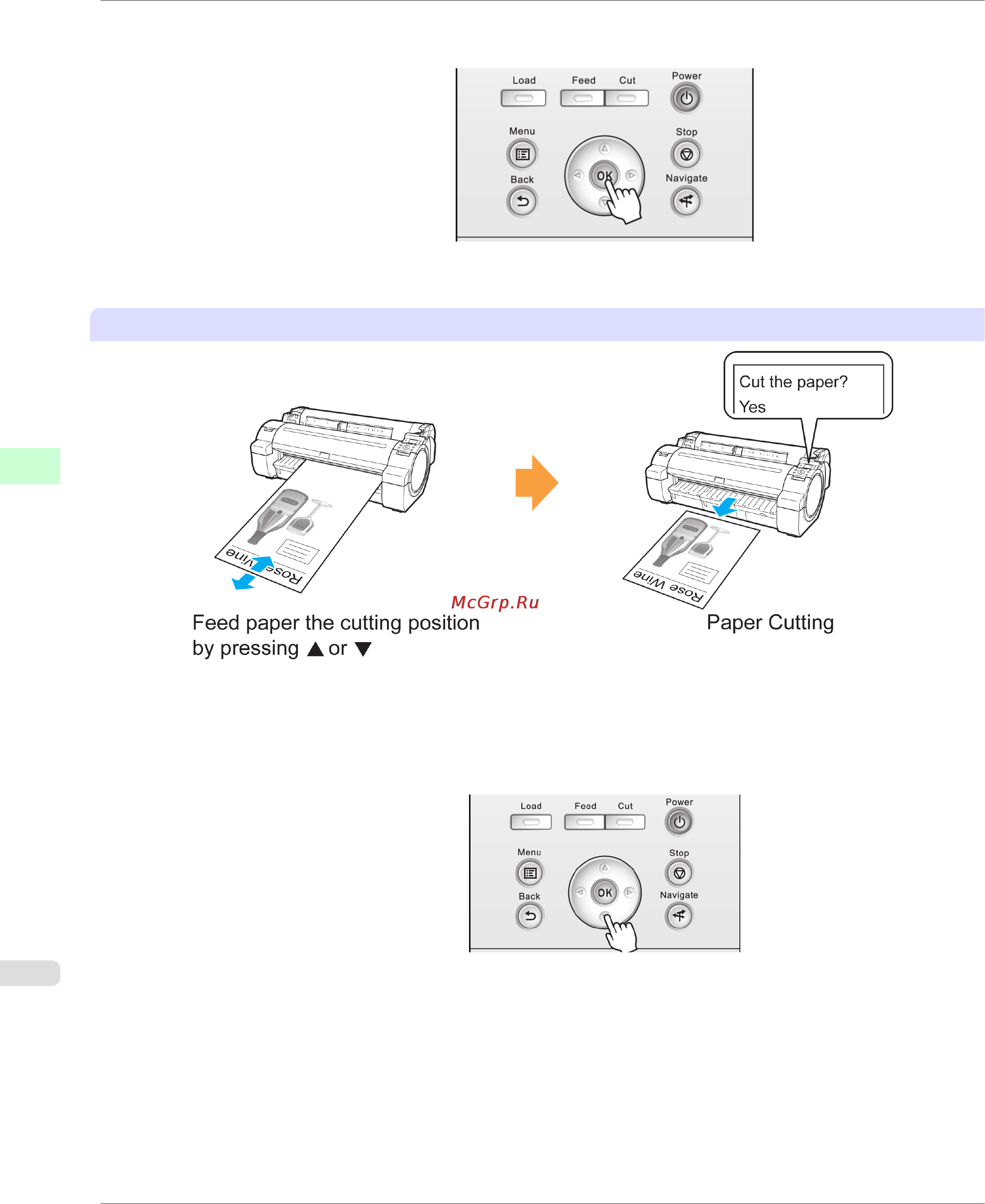 Canon imagePROGRAF iPF750 [614/878] Paper cutting to have the roll cut at your specified position