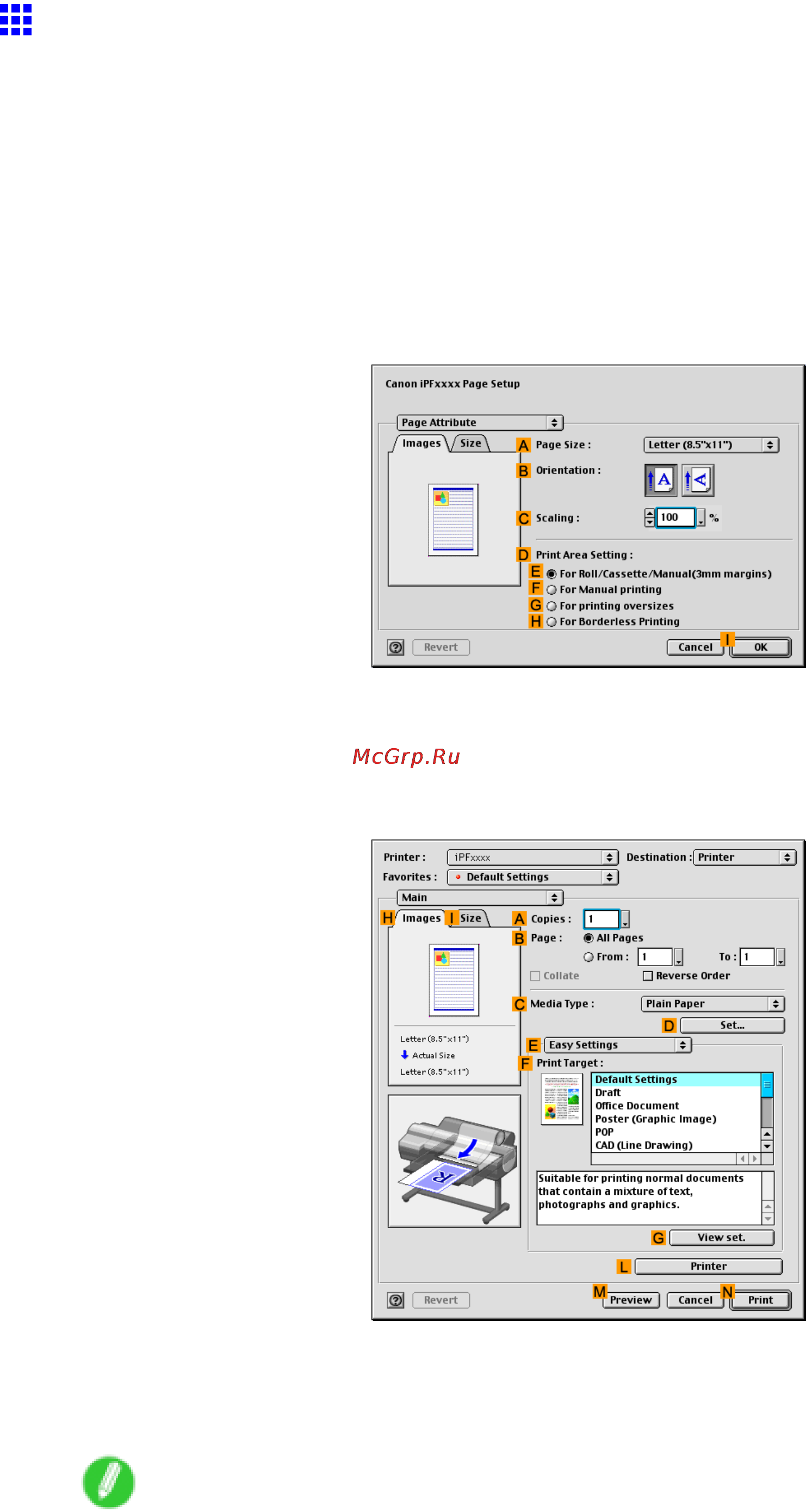 Canon imagePROGRAF iPF610 [270/746] Printing line drawings and text mac os 9