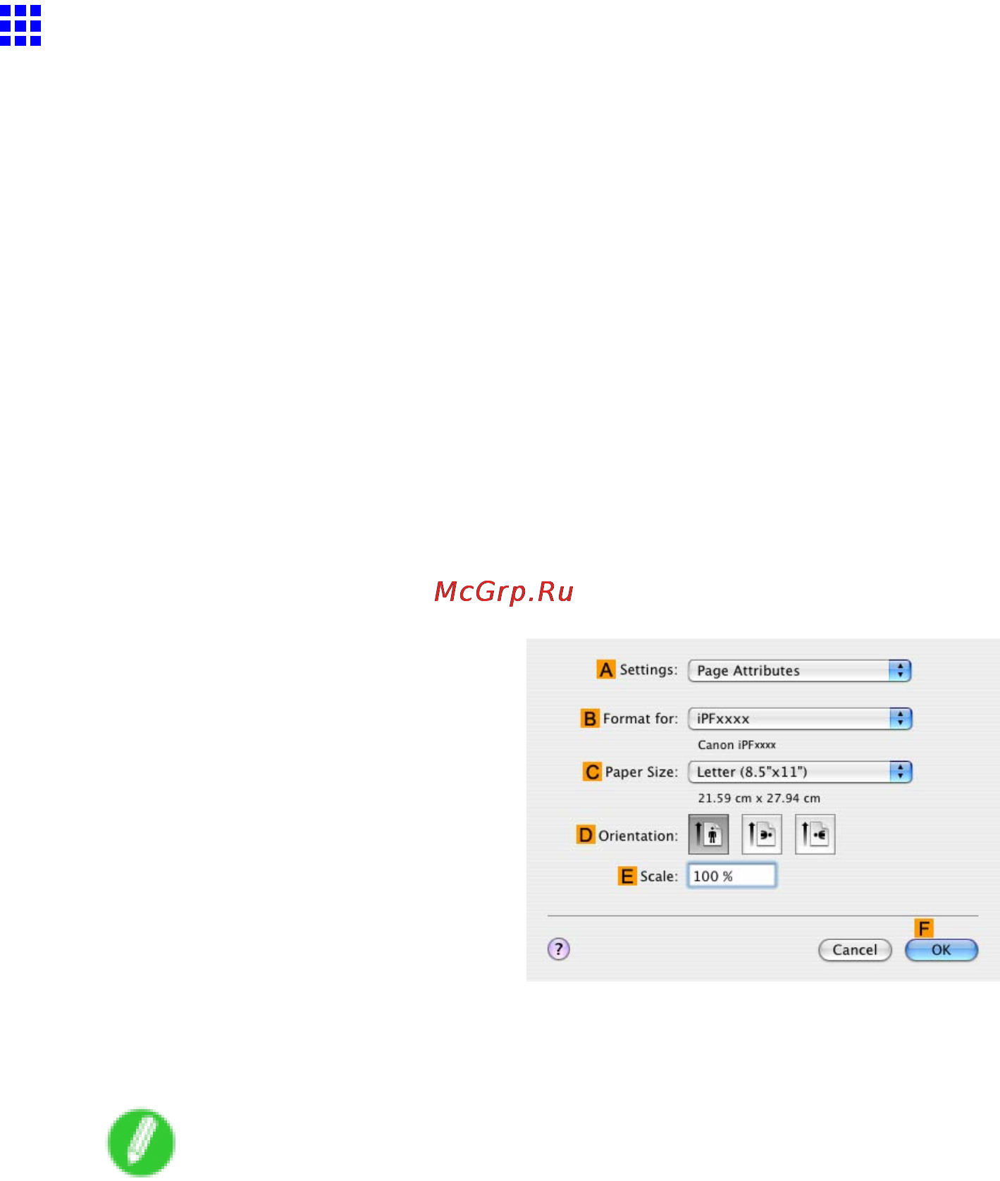 Canon imagePROGRAF iPF610 [367/746] Borderless printing by resizing originals to match the paper size mac os x