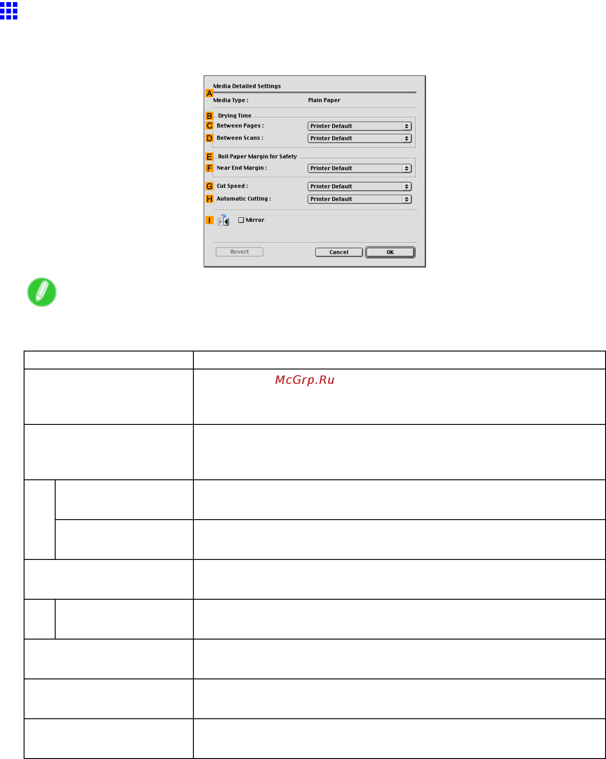 Canon imagePROGRAF iPF5100 [167/788] Media detailed settings dialog box mac os 9