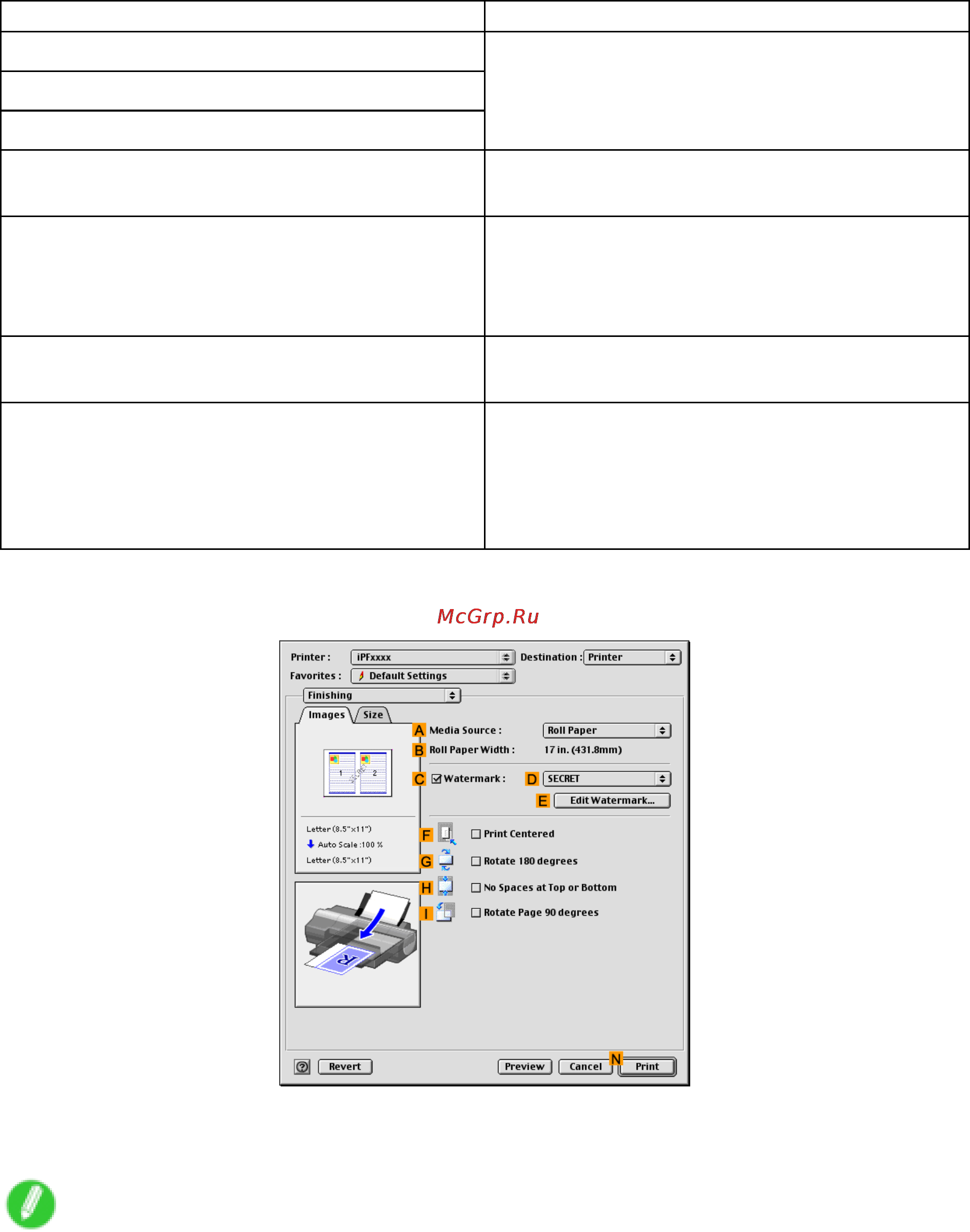 Canon imagePROGRAF iPF5100 [250/788] Access the finishing pane