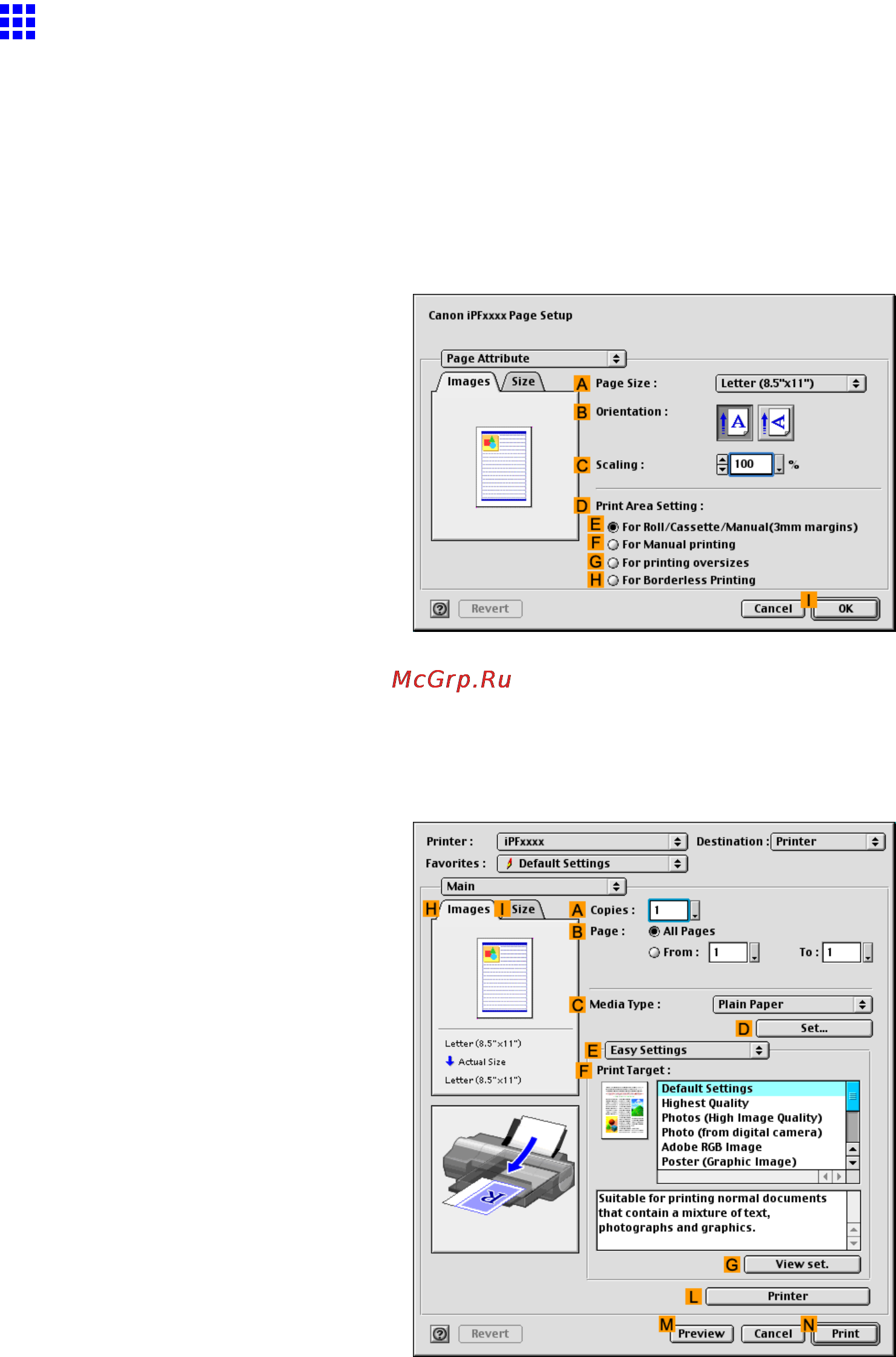 Canon imagePROGRAF iPF5100 [256/788] Fine tuning monochrome settings when printing photos mac os 9