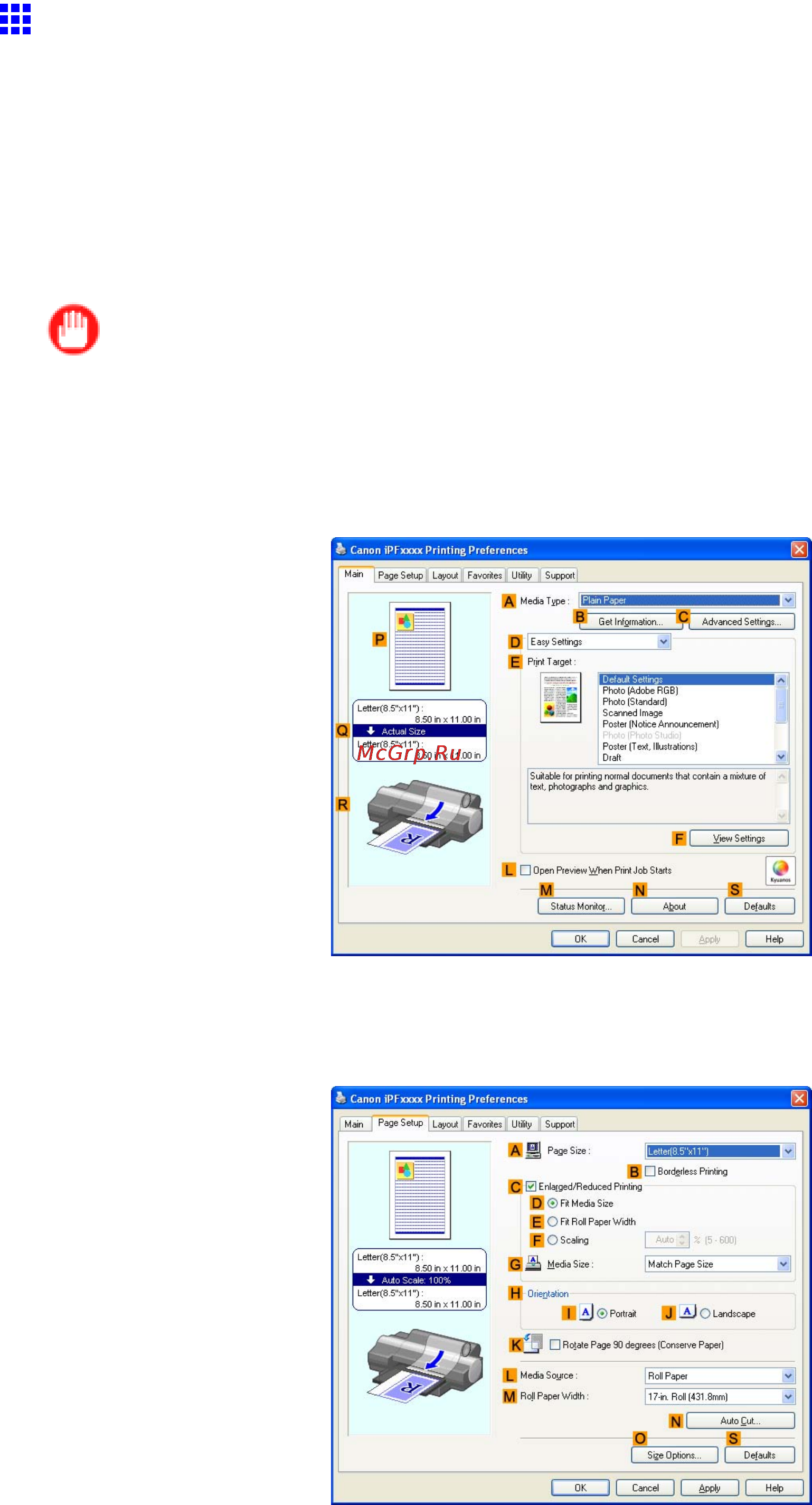 Canon imagePROGRAF iPF5100 [295/788] Resizing originals by entering a scaling value windows