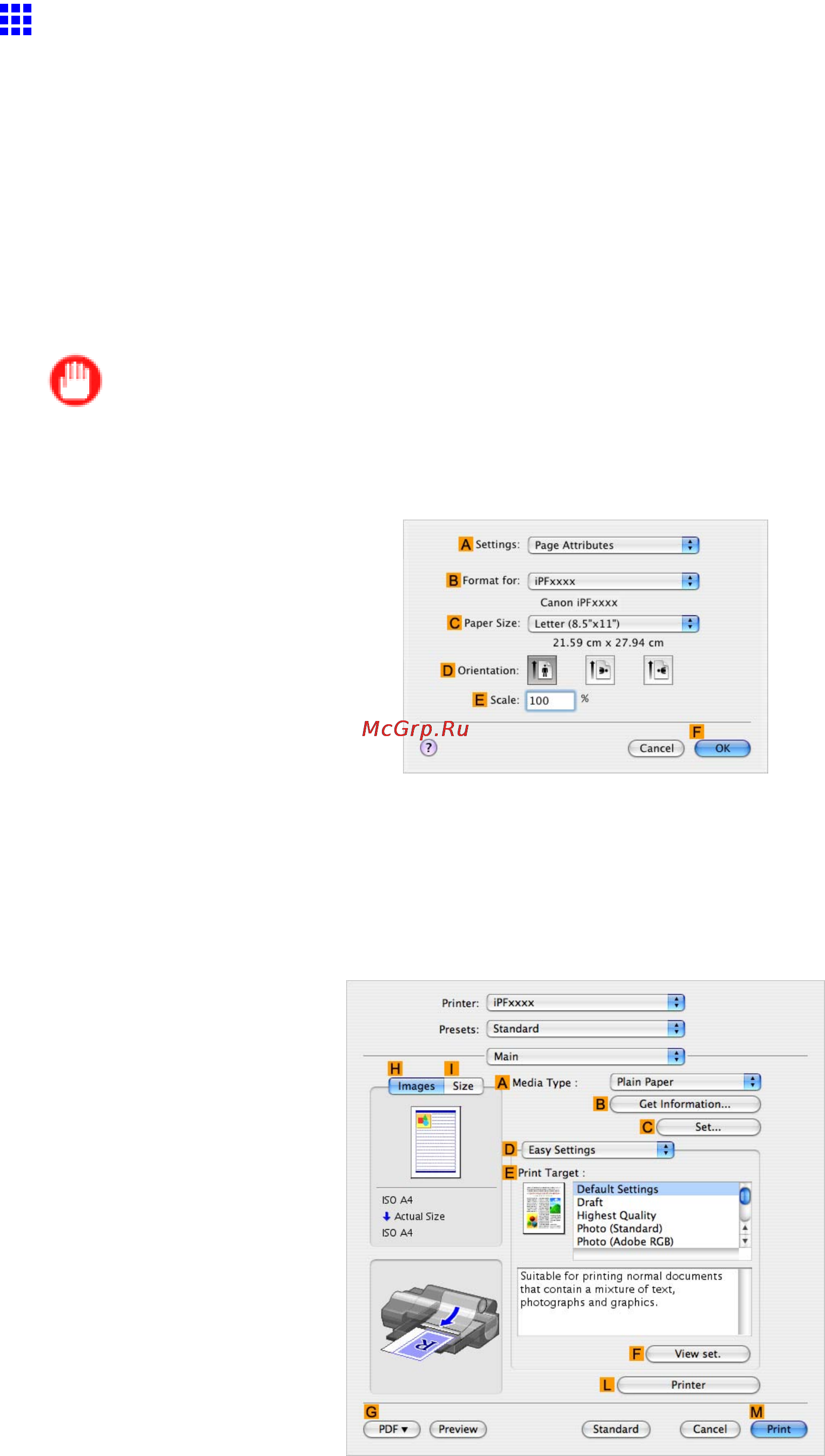 Canon imagePROGRAF iPF5100 [297/788] Resizing originals by entering a scaling value mac os x