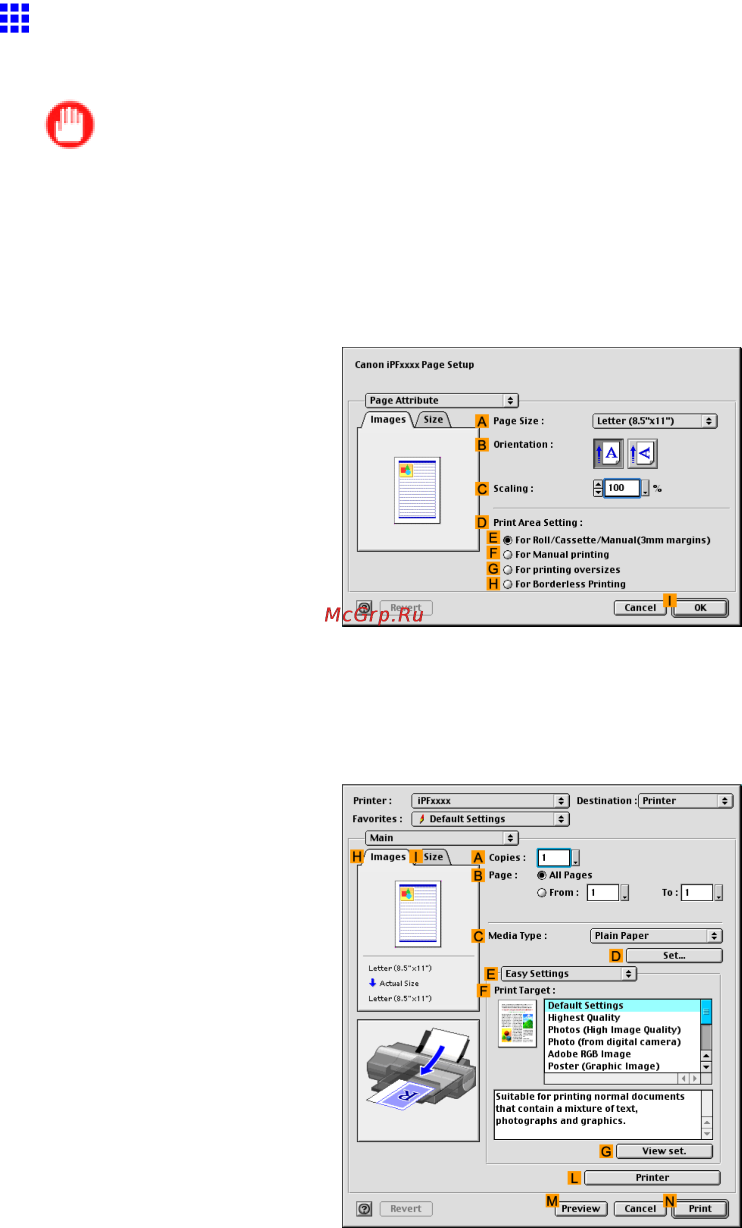 Canon imagePROGRAF iPF5100 [410/788] Printing multiple pages continuously mac os 9
