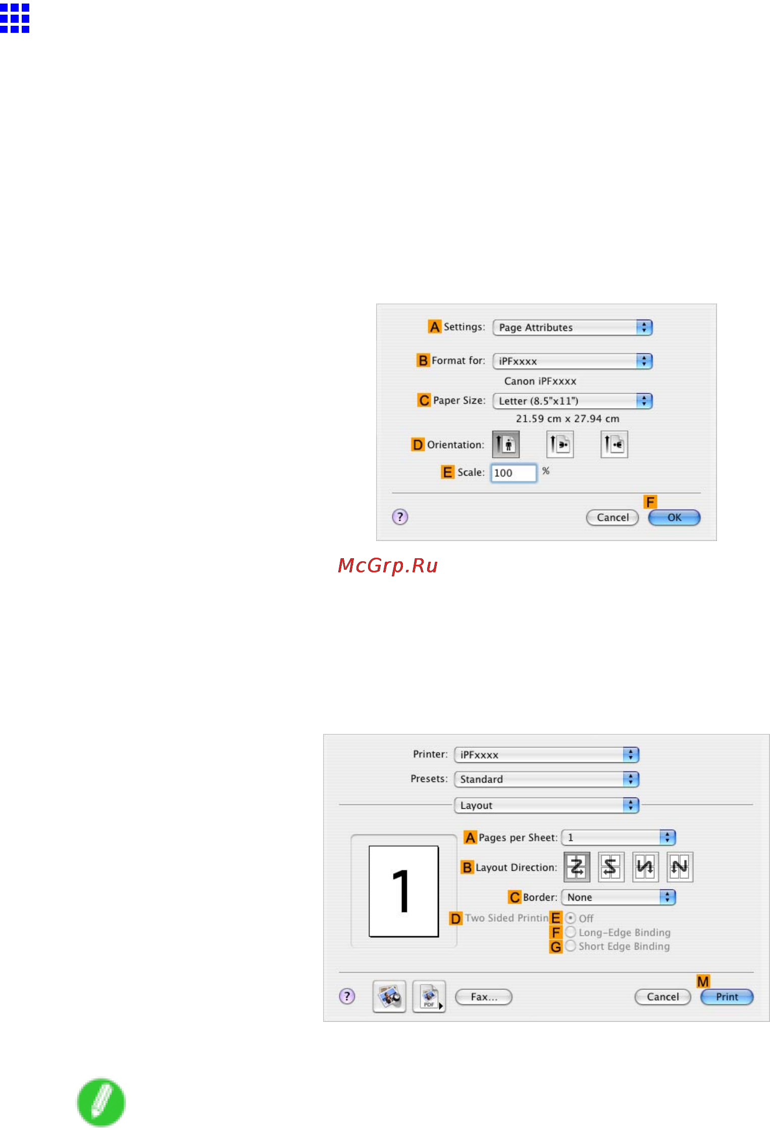 Canon imagePROGRAF iPF5100 [414/788] Printing multiple pages per sheet mac os x