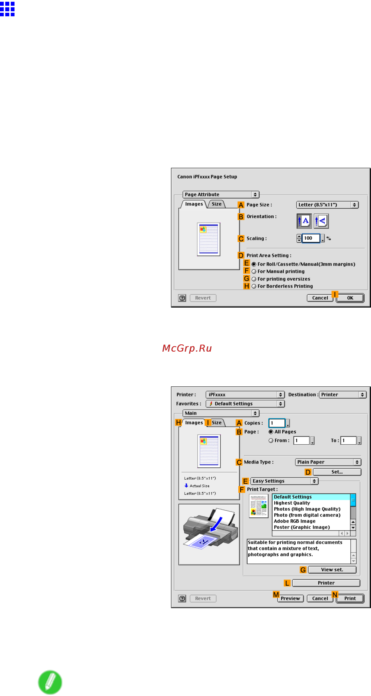 Canon imagePROGRAF iPF5100 [457/788] Printing line drawings and text mac os 9