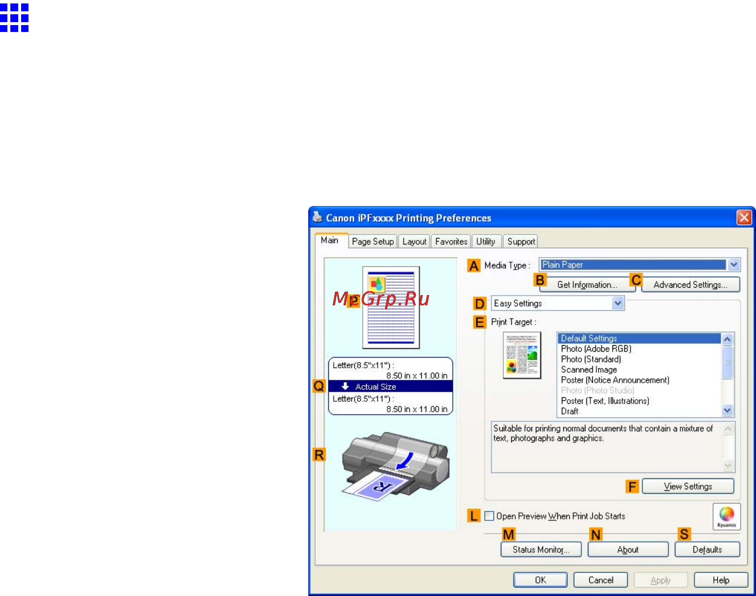 Canon imagePROGRAF iPF5100 [483/788] Previewing images before printing windows